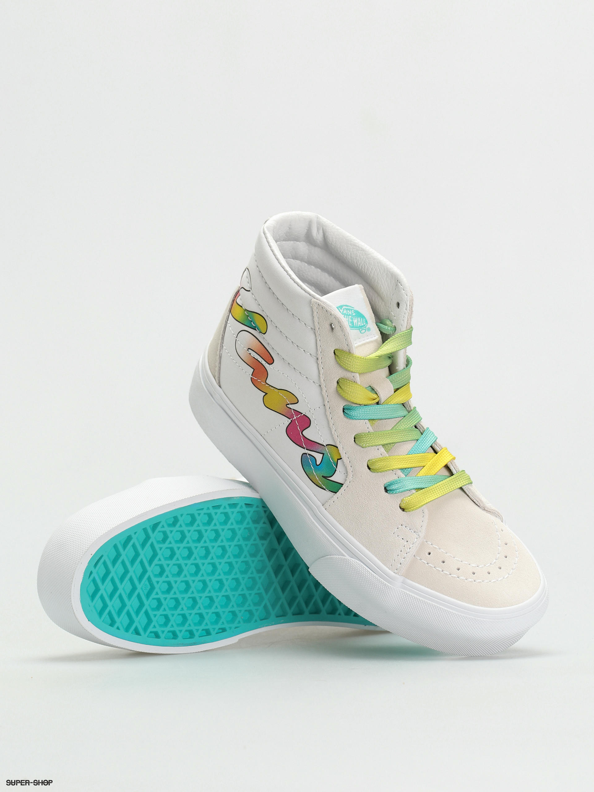 Rainbow vans platform on sale shoes