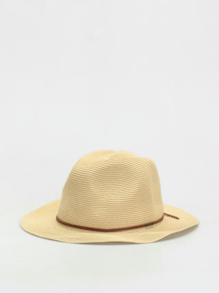 Brixton Wesley Straw Packable Fedora Hat (tan)