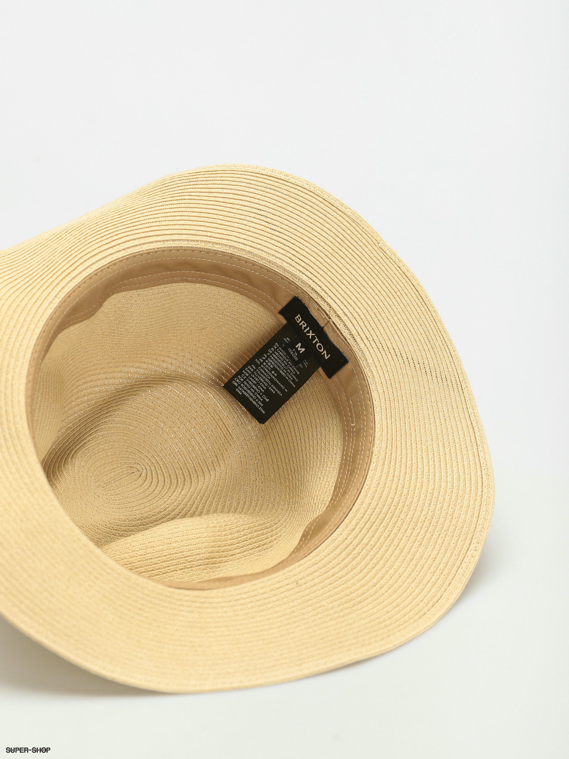 Brixton Wesley Straw Packable Fedora Hat (tan)