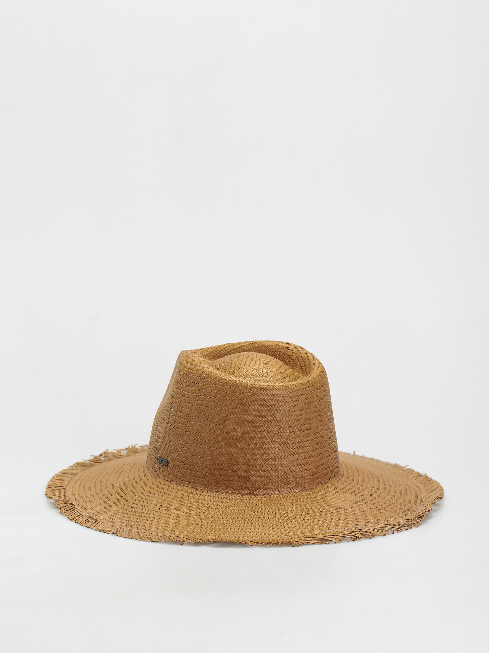Brixton Jo Straw Frayed Fedora Hut (copper)