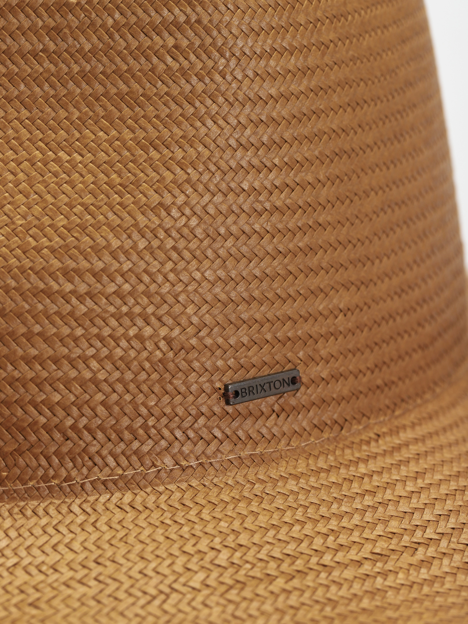 Brixton Jo Straw Frayed Fedora Hut (copper)