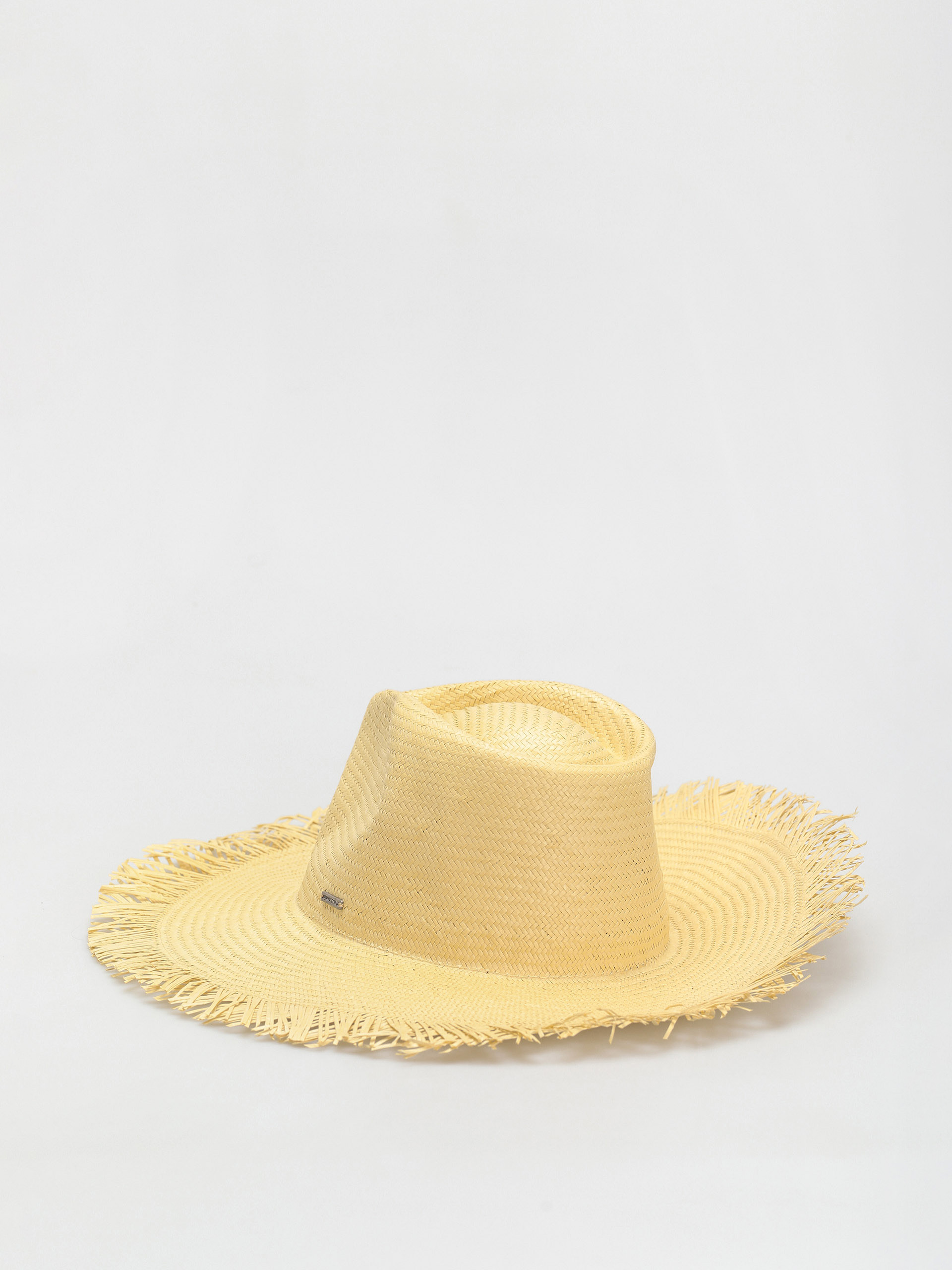 Brixton Jo Straw Frayed Fedora Hut (honey)