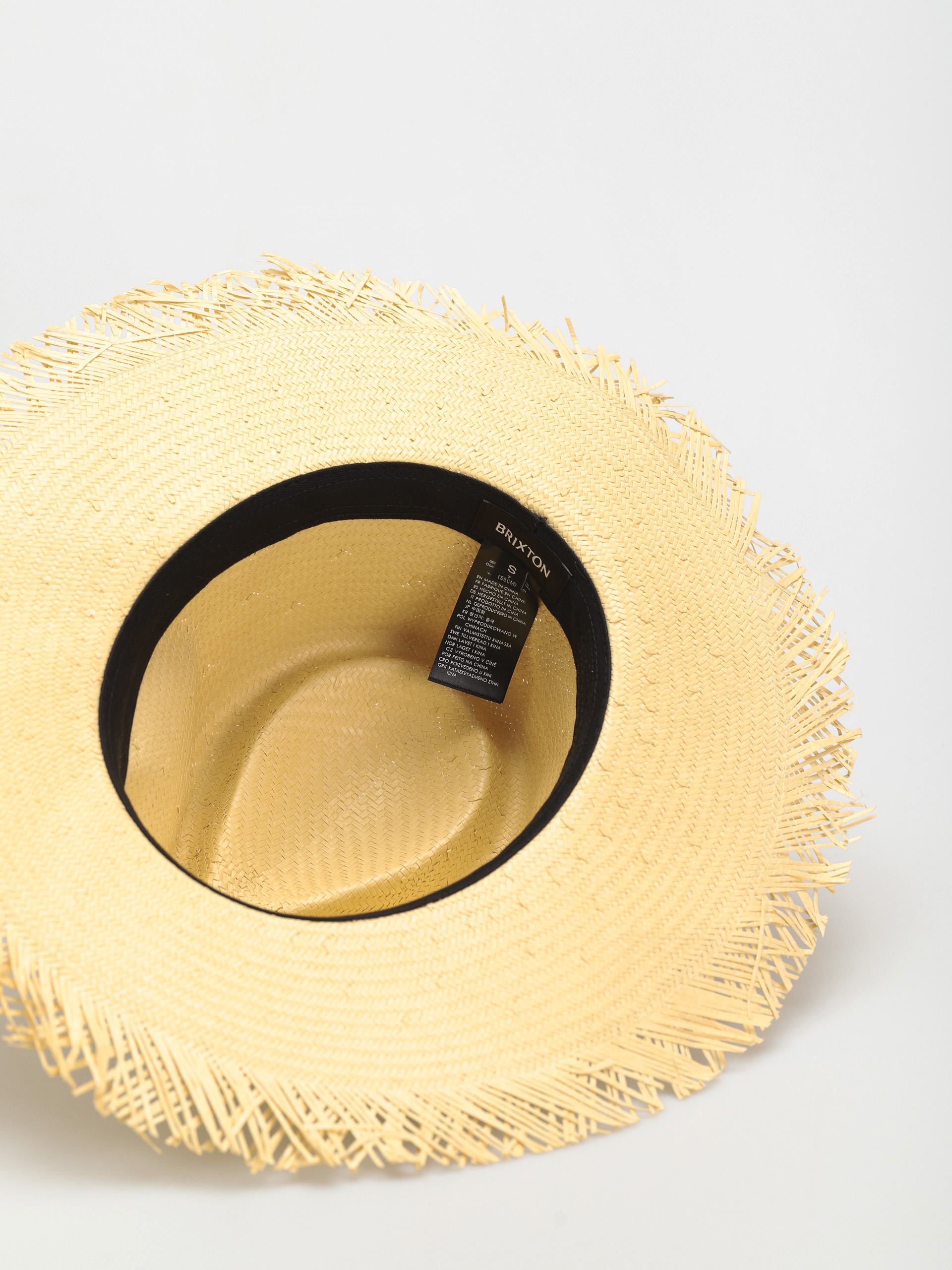 Brixton Jo Straw Frayed Fedora Hut (honey)