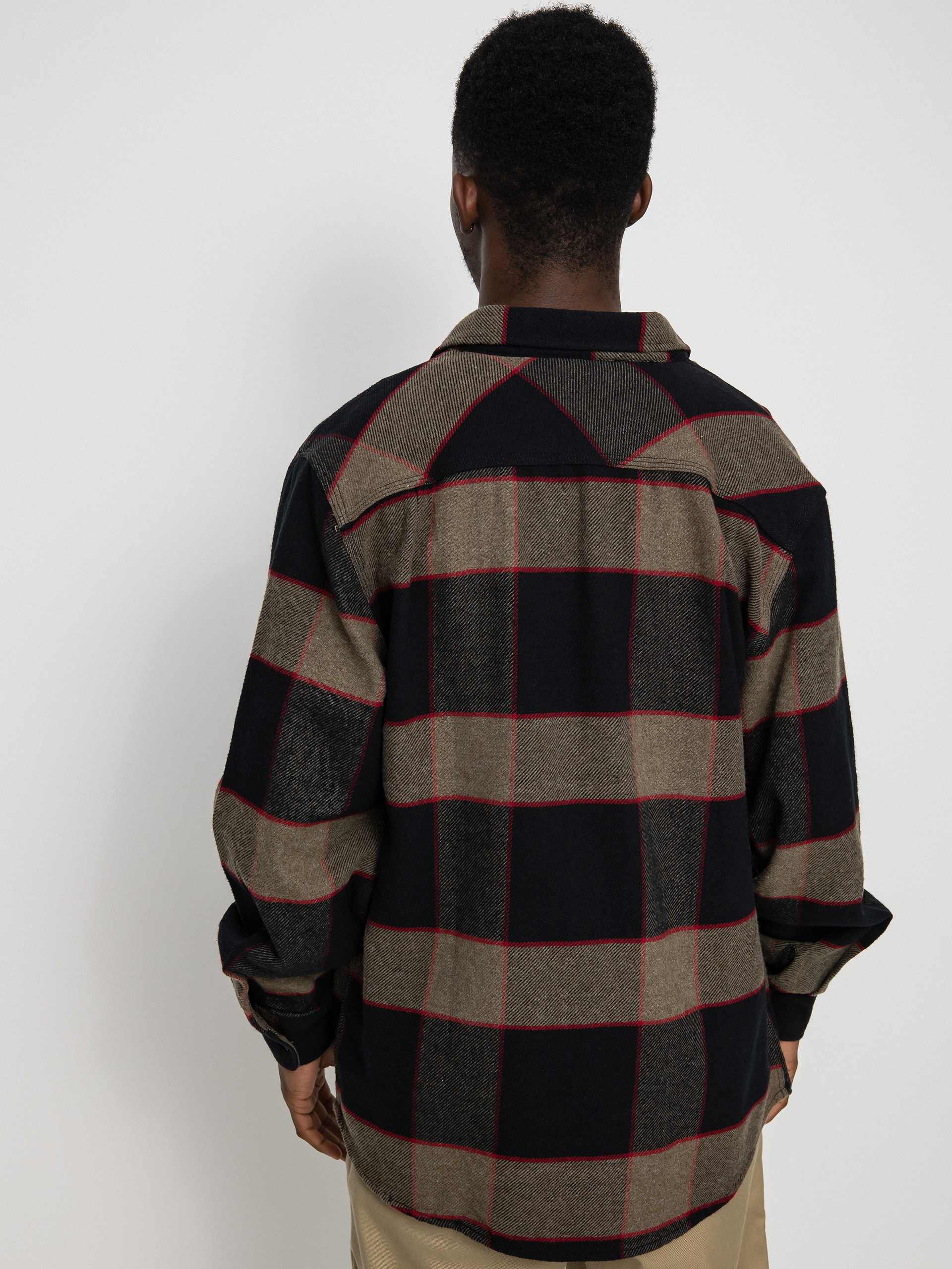 Brixton Bowery Flannel Ls Hemd (heather grey/charcoal)