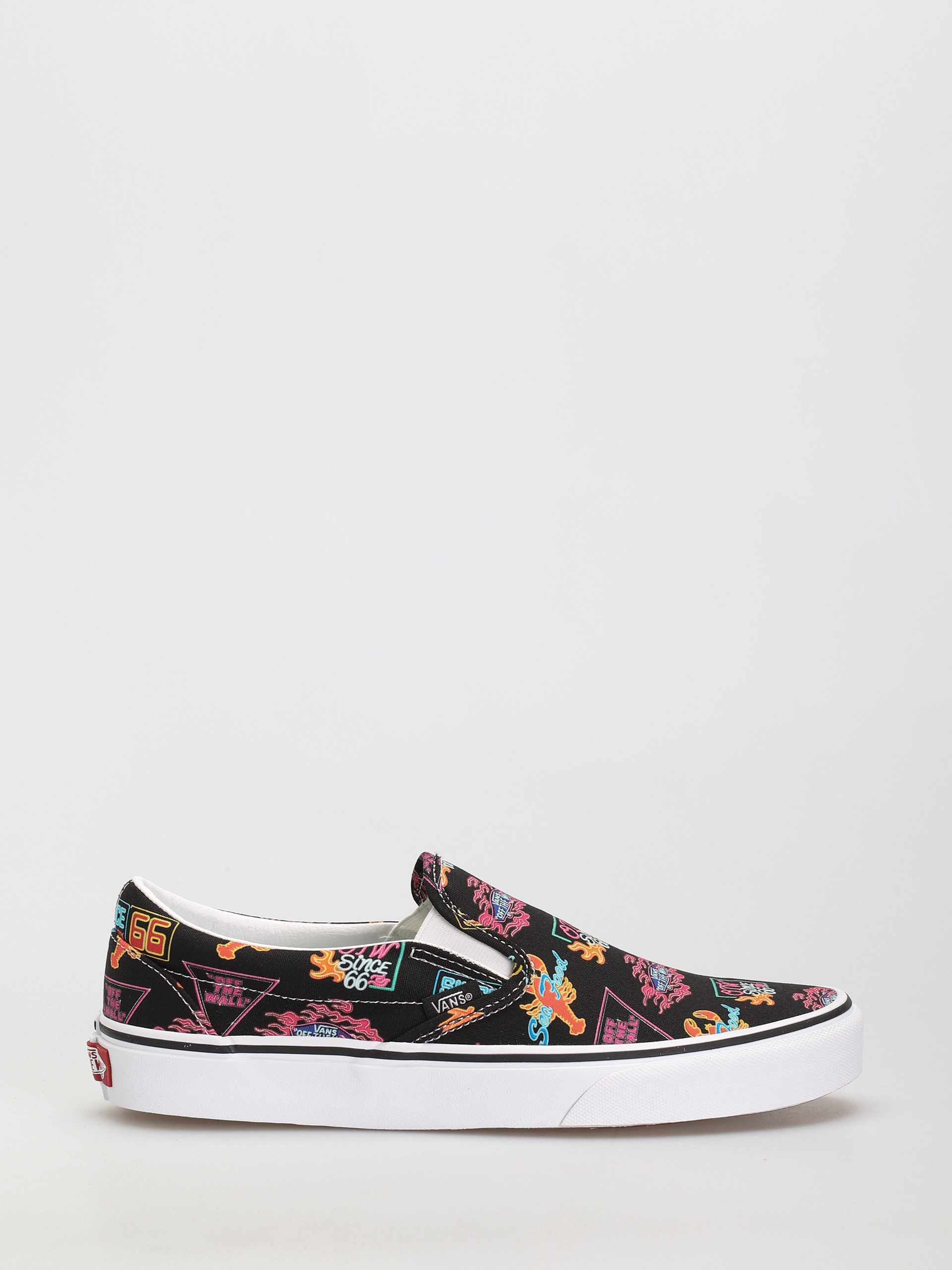 Vans Classic Slip On Shoes (vans market/black/neon)