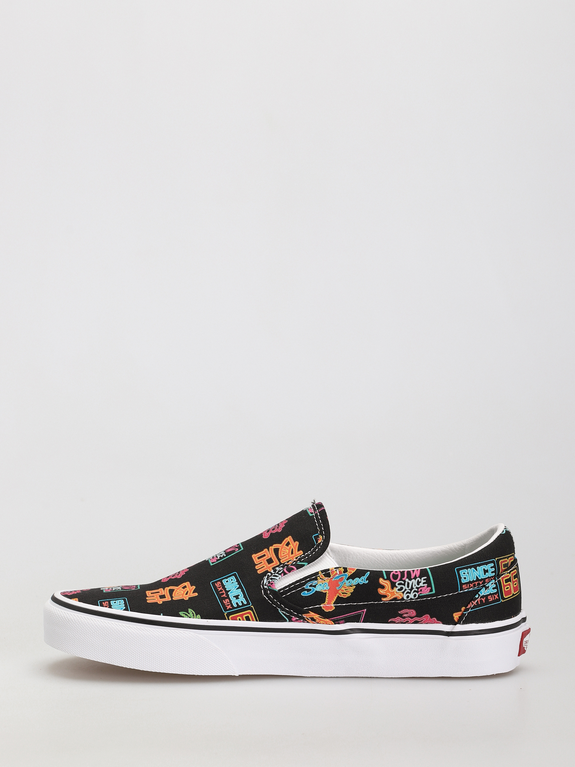 Vans Classic Slip On Shoes (vans market/black/neon)