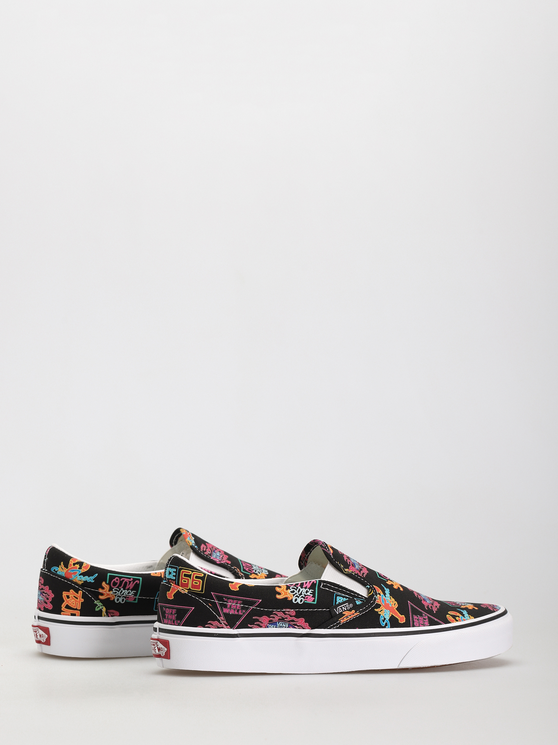 Vans Classic Slip On Shoes (vans market/black/neon)