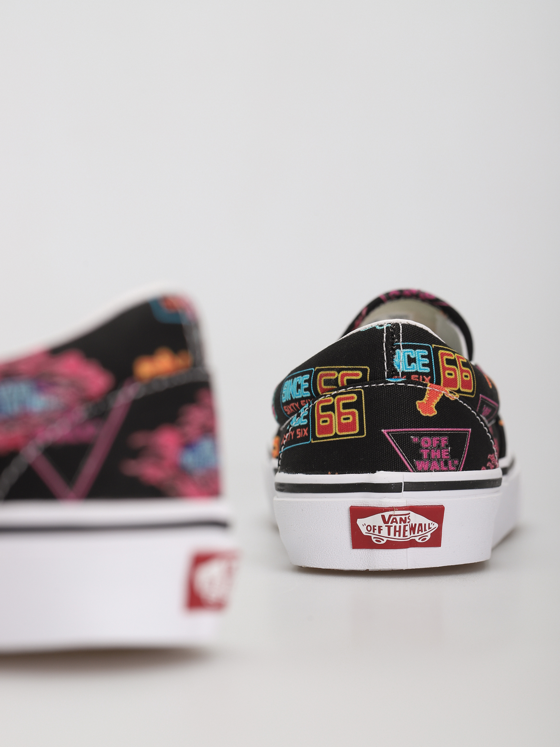 Vans Classic Slip On Shoes (vans market/black/neon)