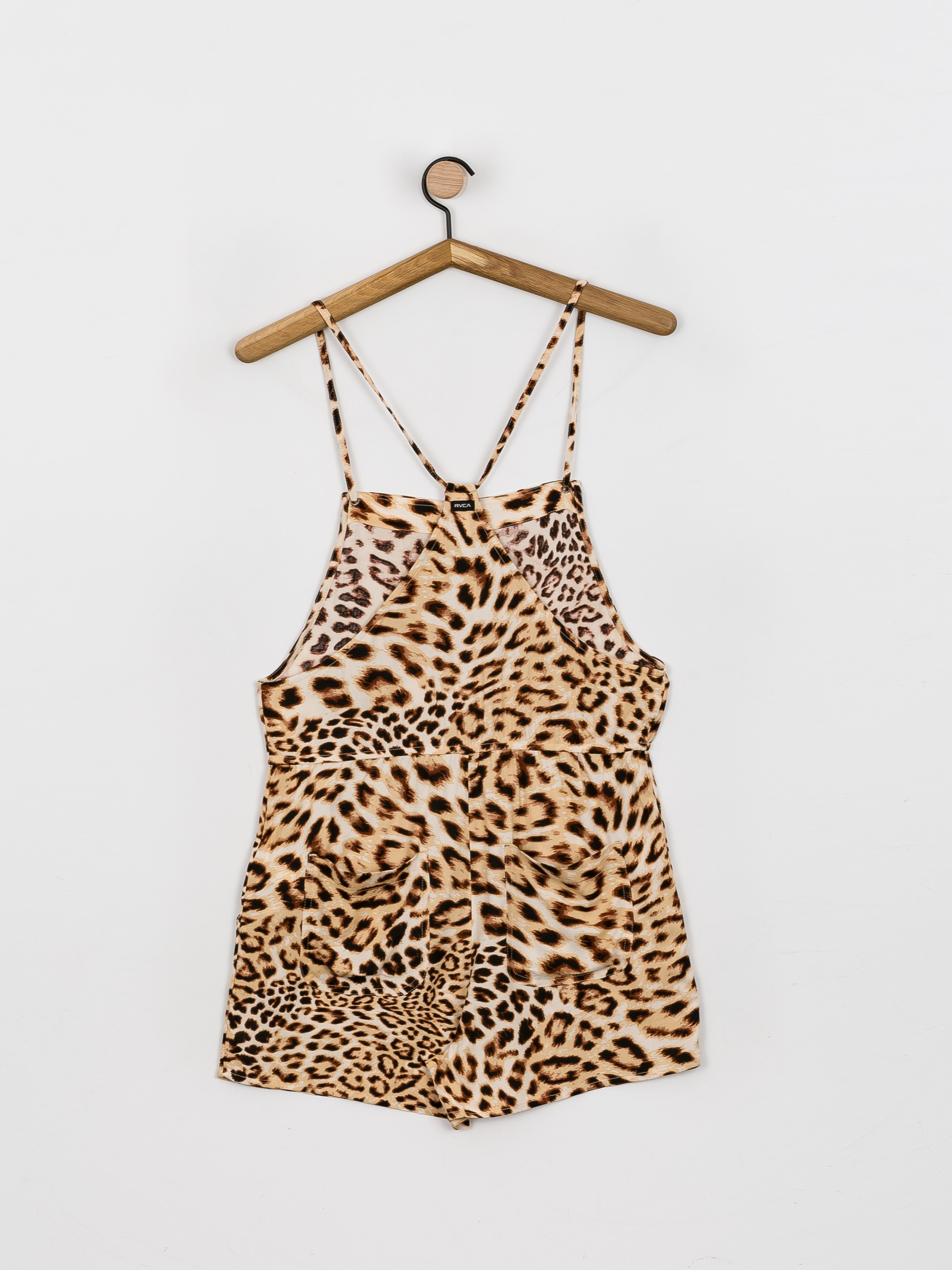 Womens RVCA Laidback Romper Overall (light brown)