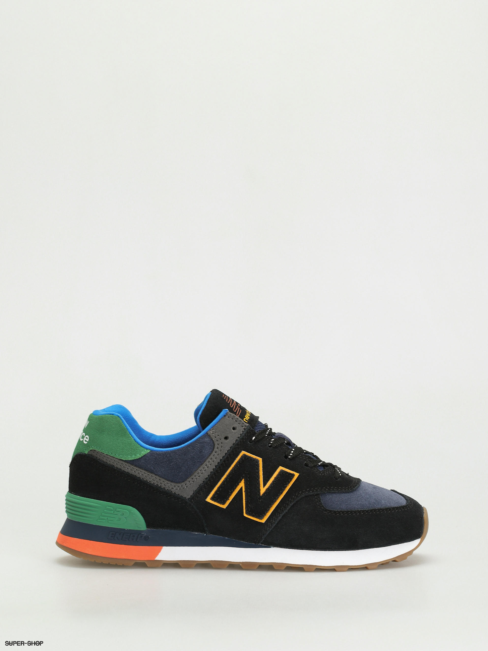 new balance black 574 trainers