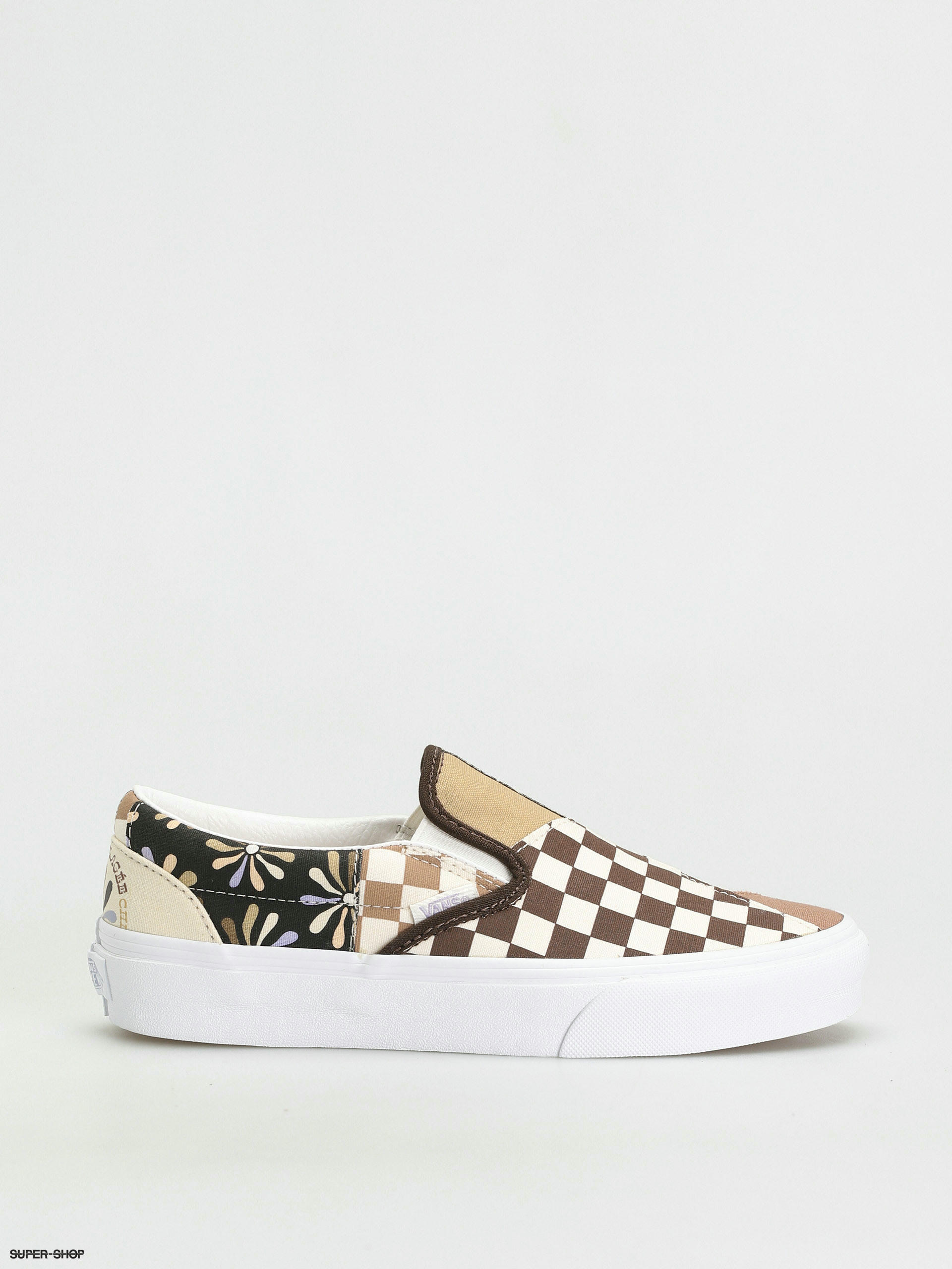 vans slip on multi true white