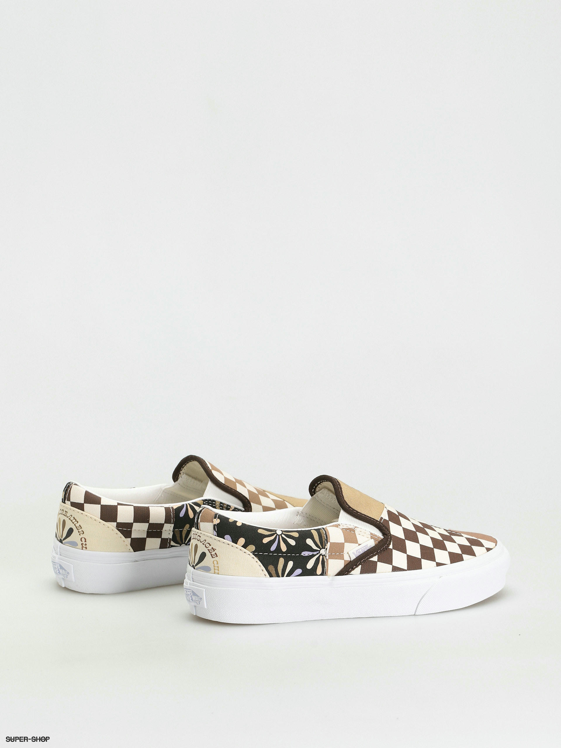 vans slip on multi true white