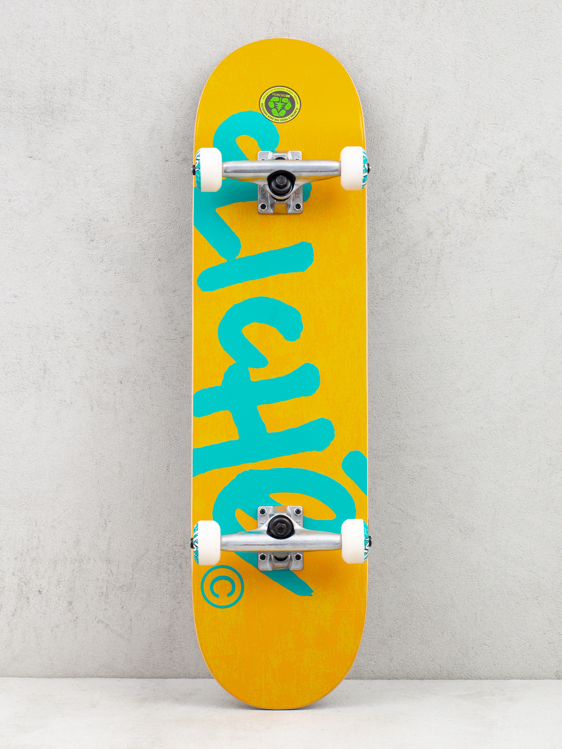 Cliche Handwritten Skateboard (orange/teal)