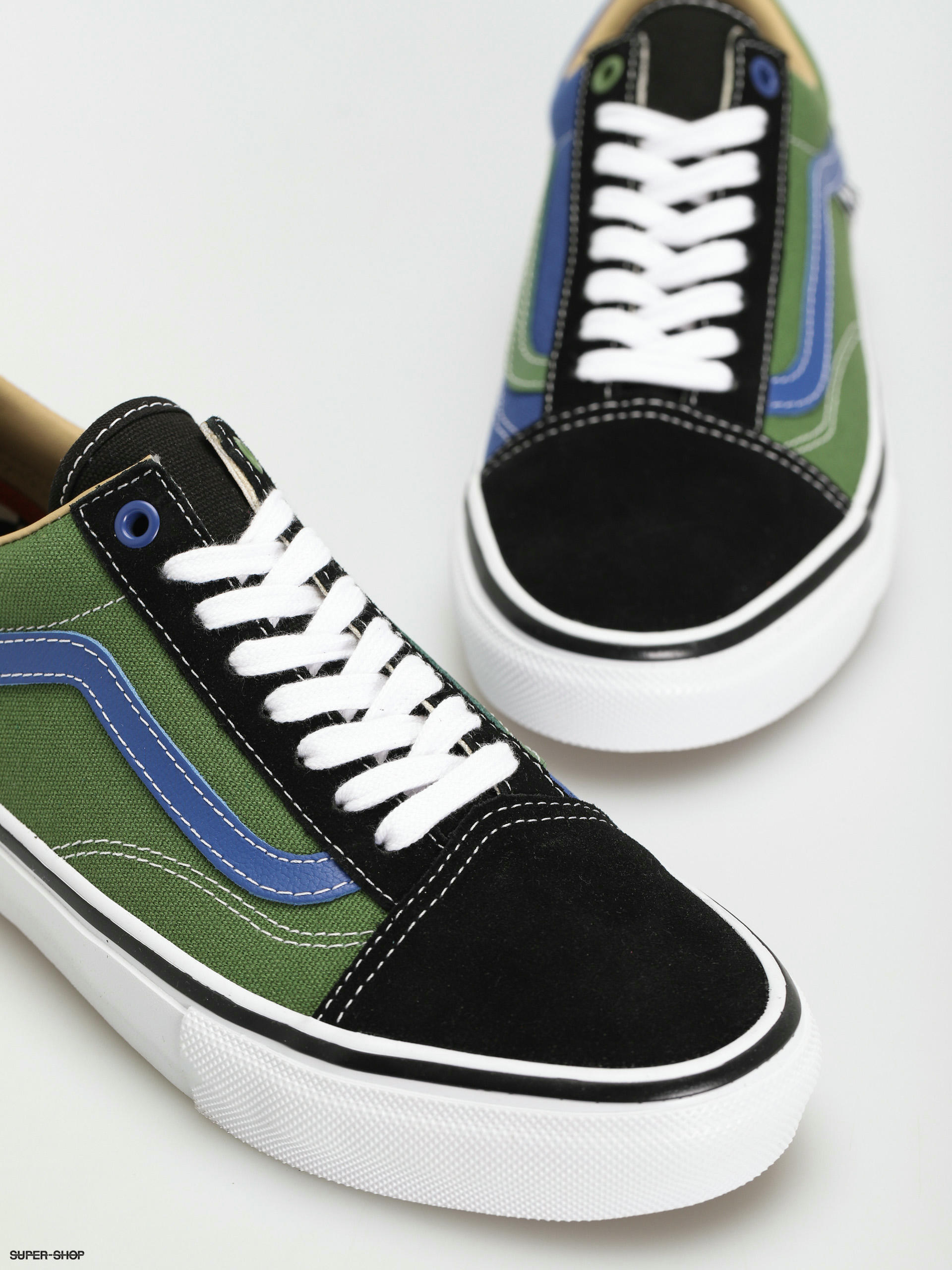 blue green old skool vans