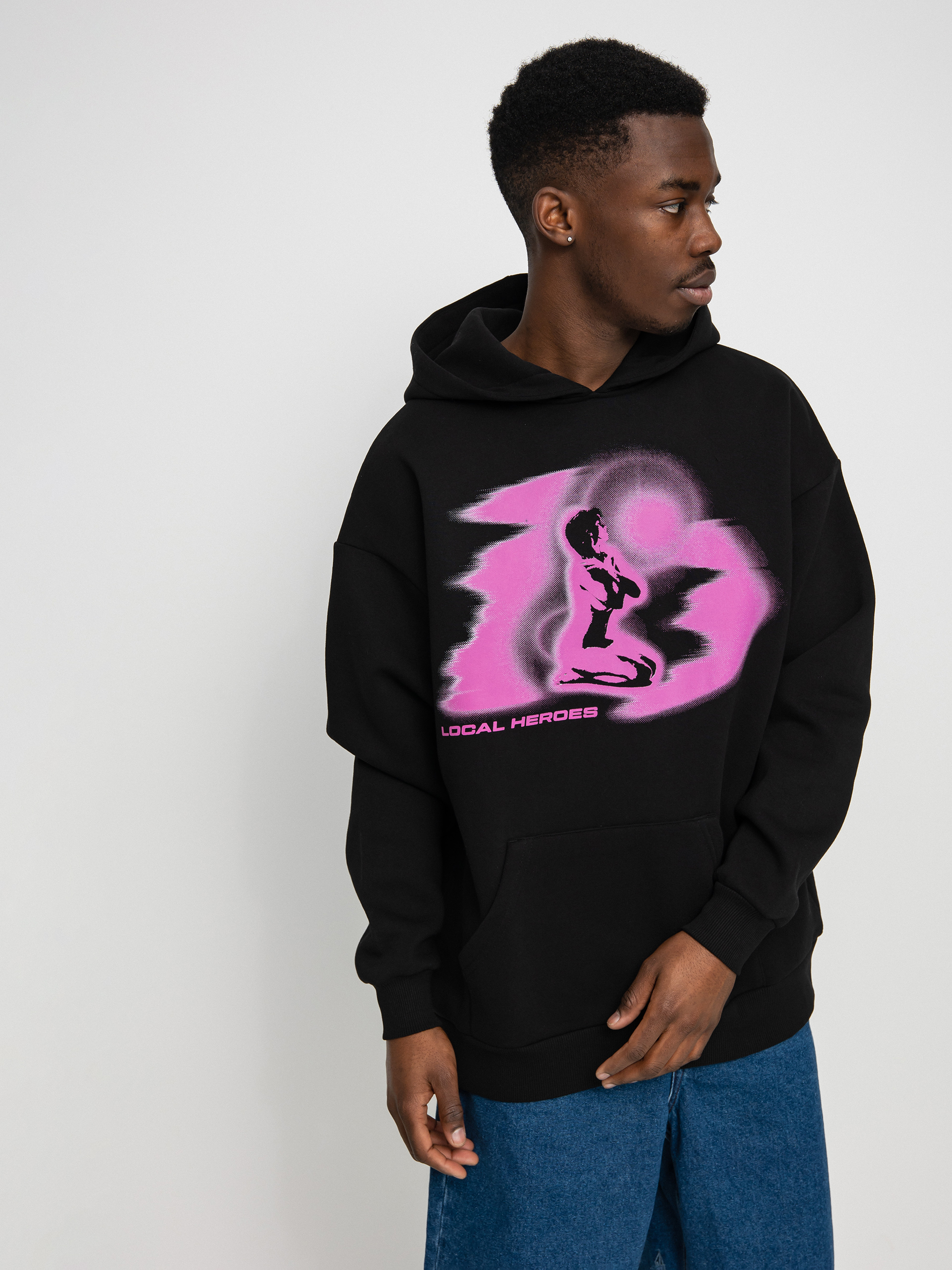Local Heroes Pink Cyber Girl HD Hoodie (off black)