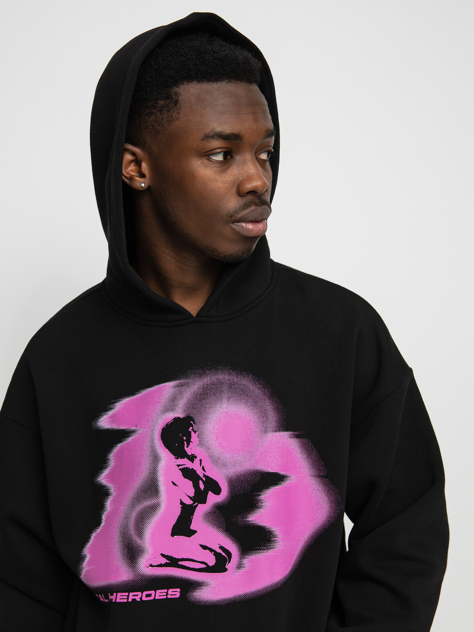 Local Heroes Pink Cyber Girl HD Hoodie (off black)