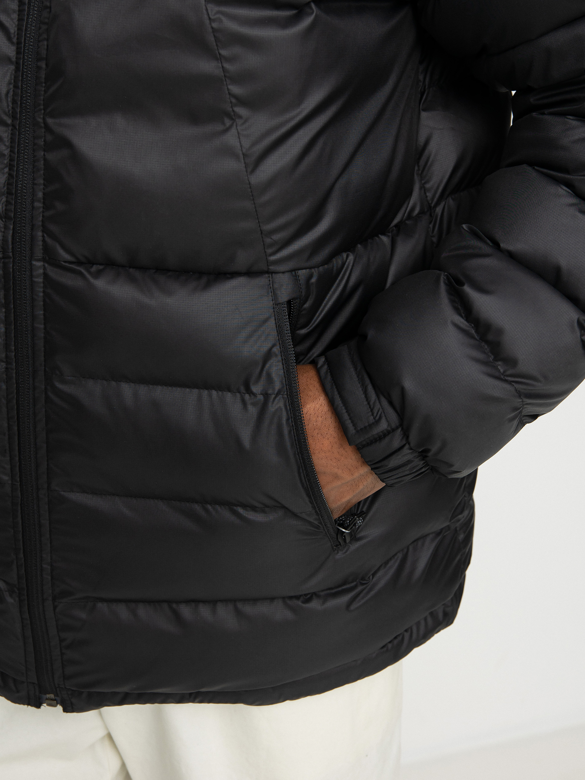 black leather north face jacket
