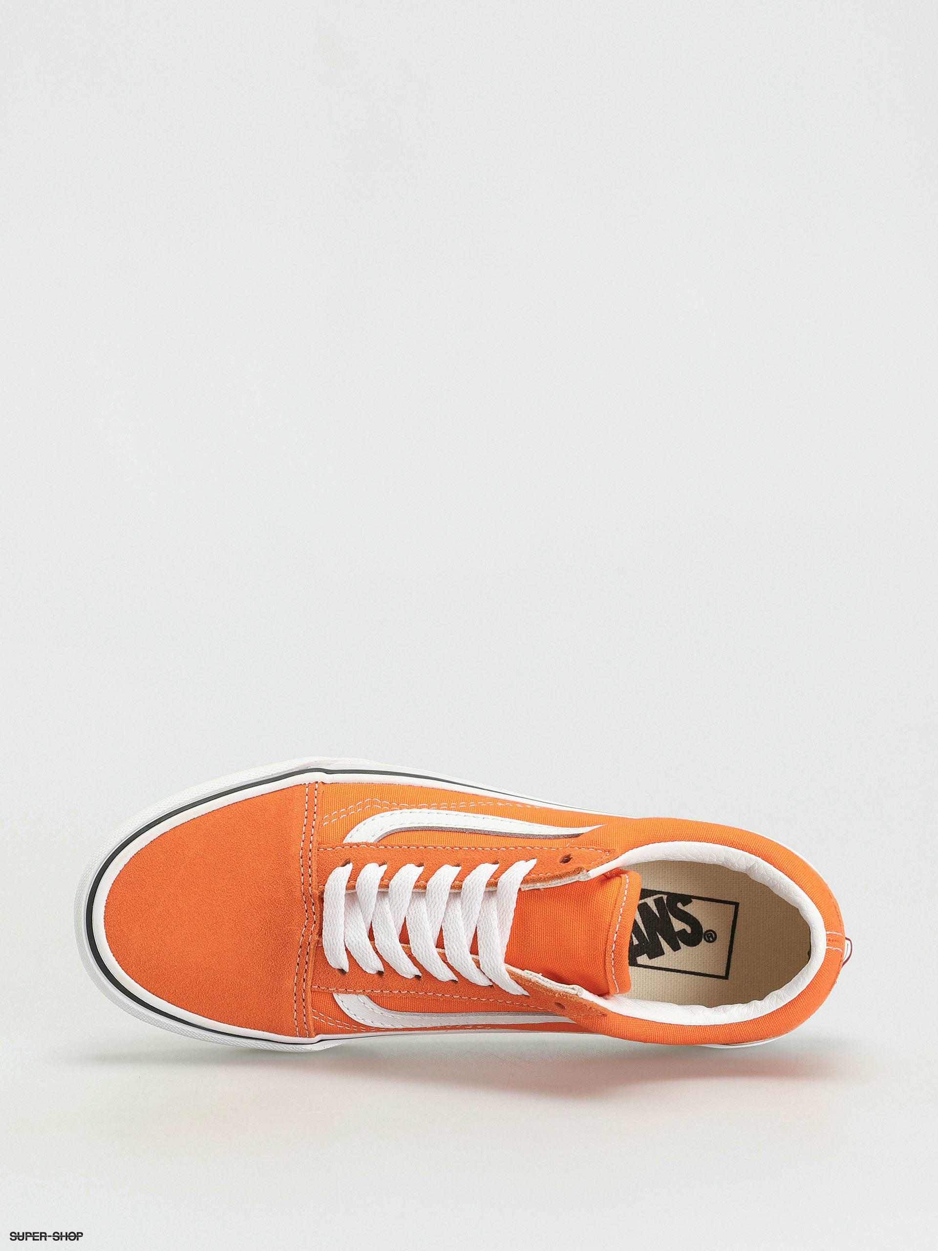 orange and white vans shoes