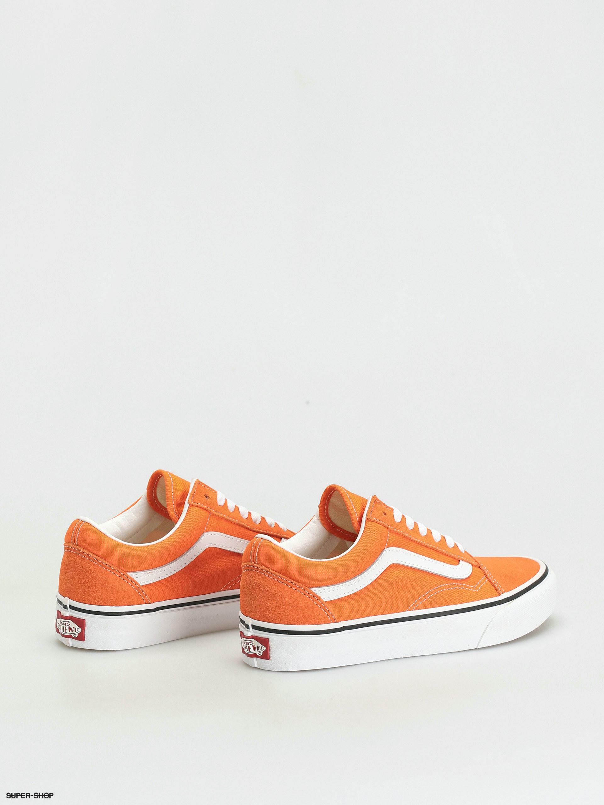 orange and white vans shoes