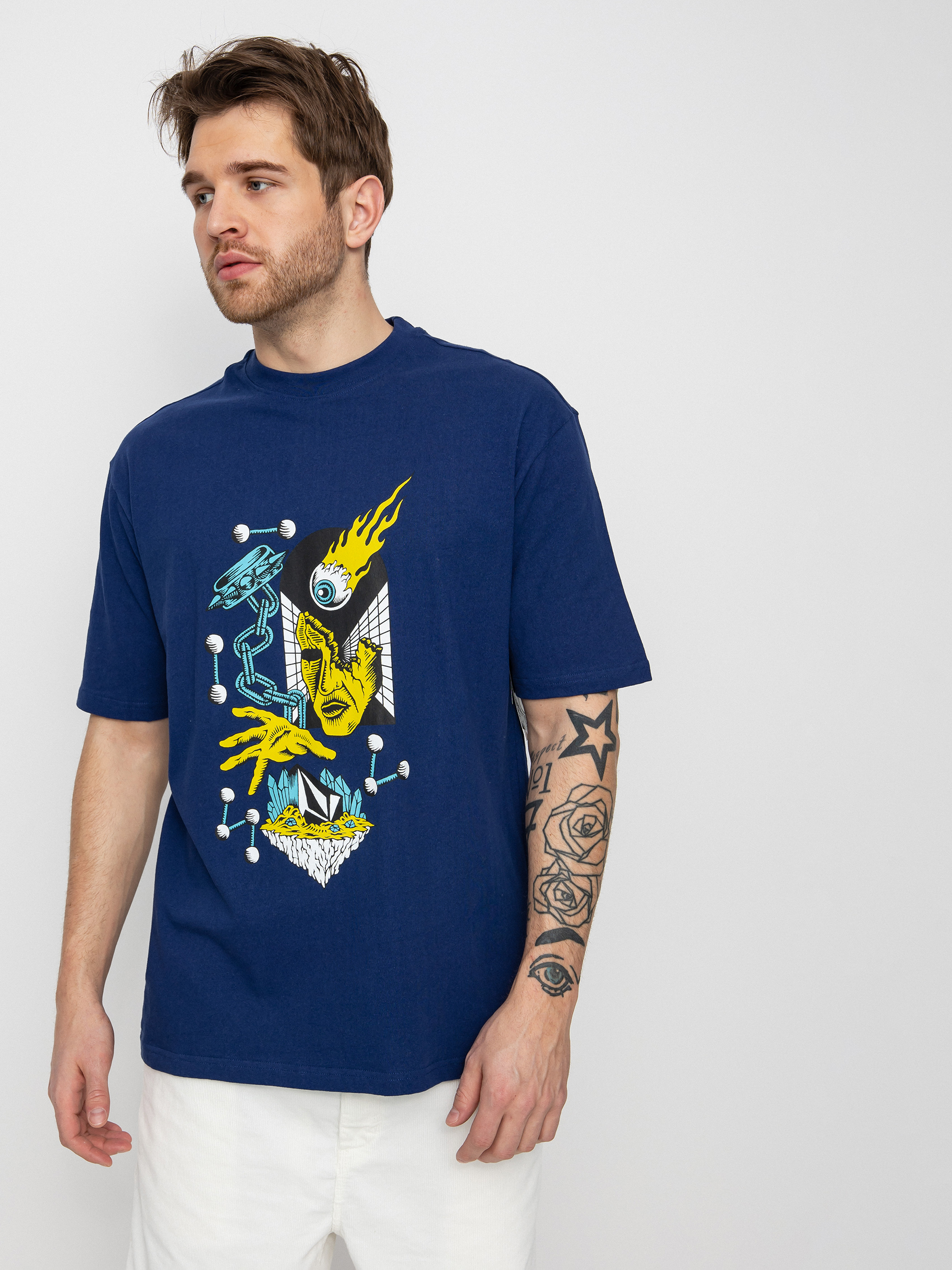 adidas Yarn Dye T-shirt (crenav/creblu/vivred)