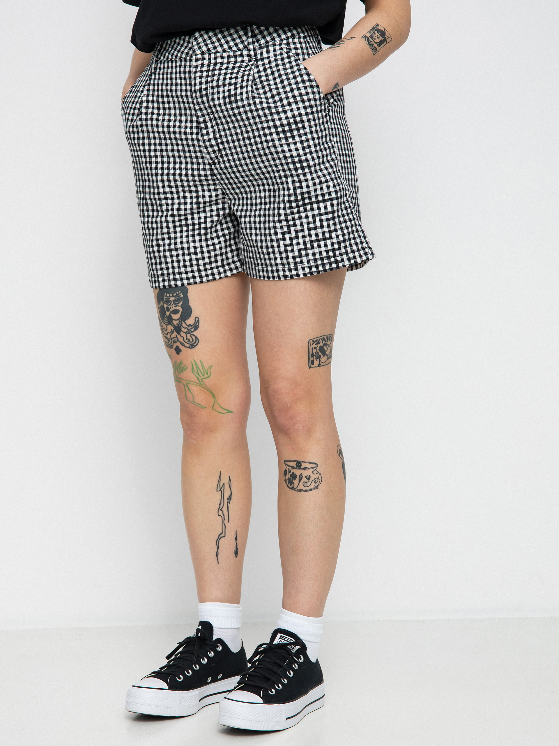 Brixton Victory Trouser Shorts Wmn (black gingham)