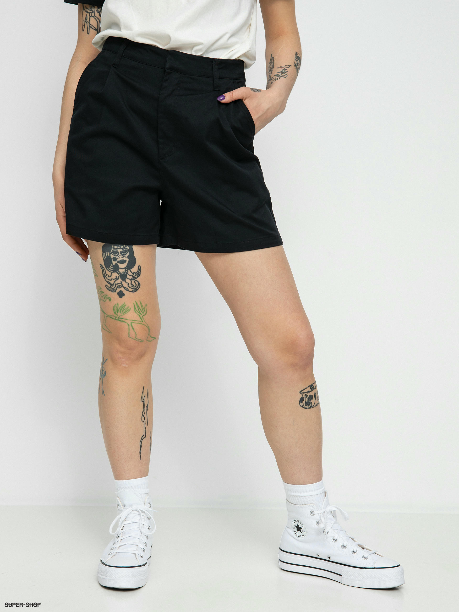 BRIXTON - VICTORY TROUSER SHORT (JET BLACK) - Boutique ROOKERY skateshop