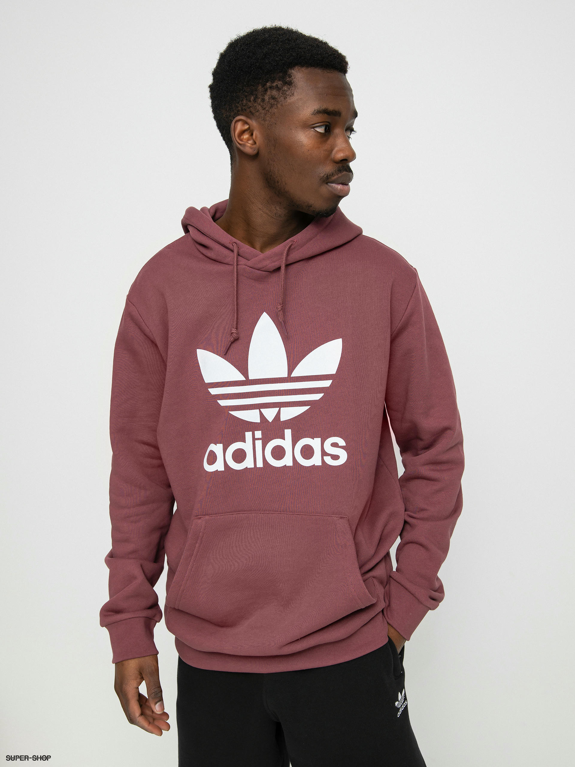 white adidas trefoil sweatshirt