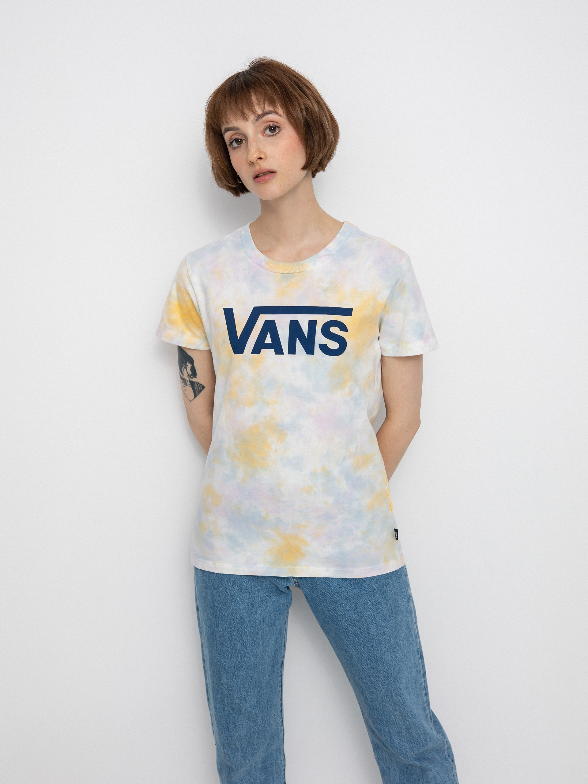 Vans Logo Wash T-shirt Wmn (cradle pink tie dye)