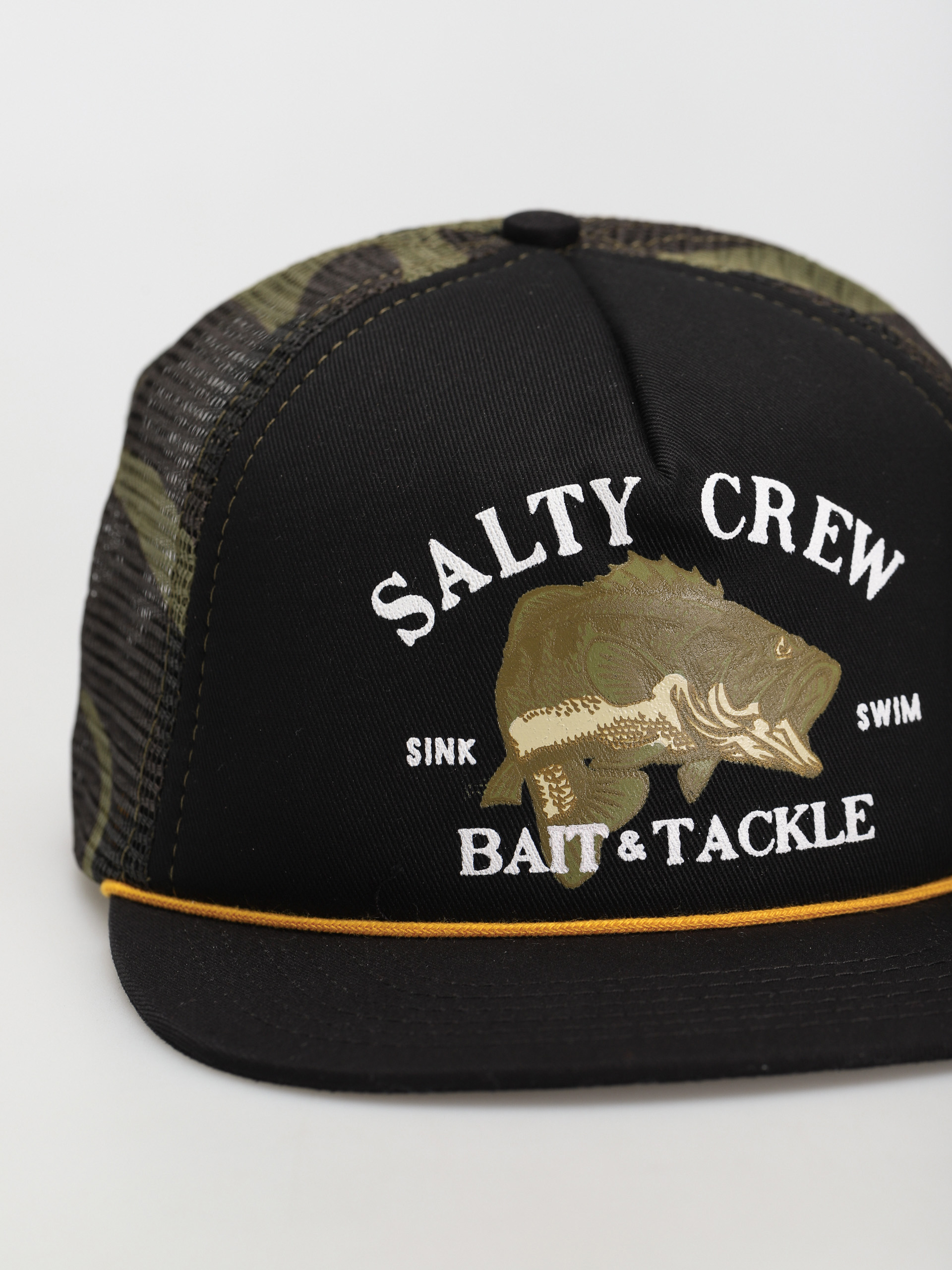 Salty Crew Bass Man Trucker Cap (black camo)