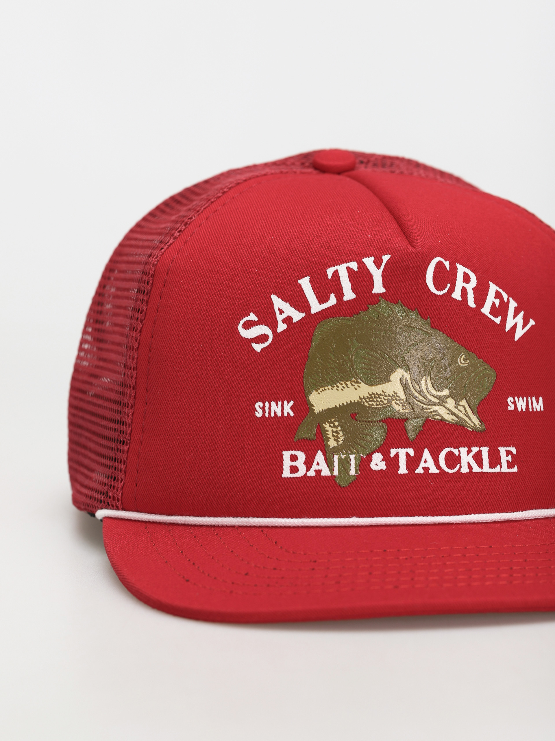 Salty Crew Bass Man Trucker Cap (red)