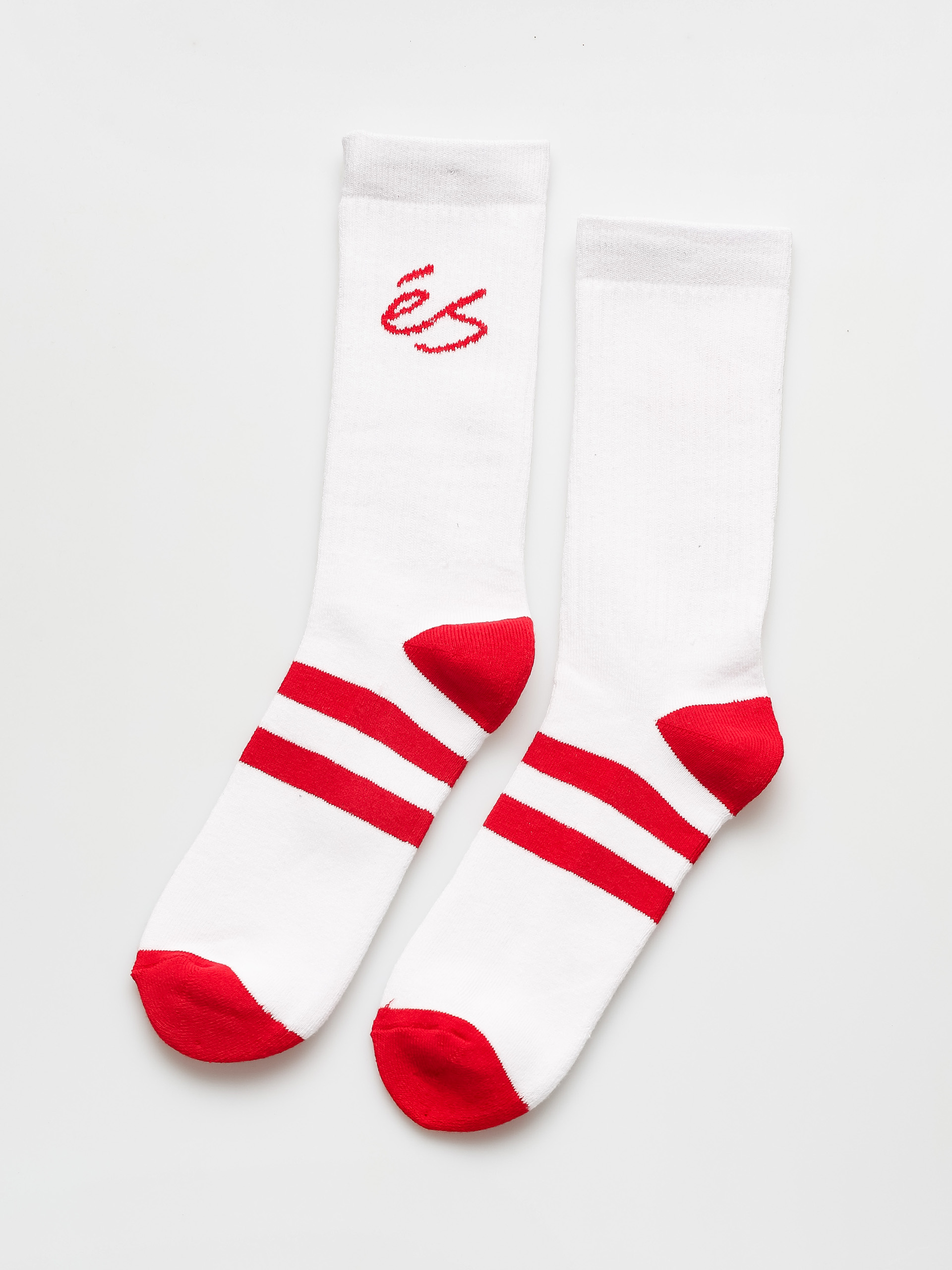 eS Script Stripe Crew Socks (white)
