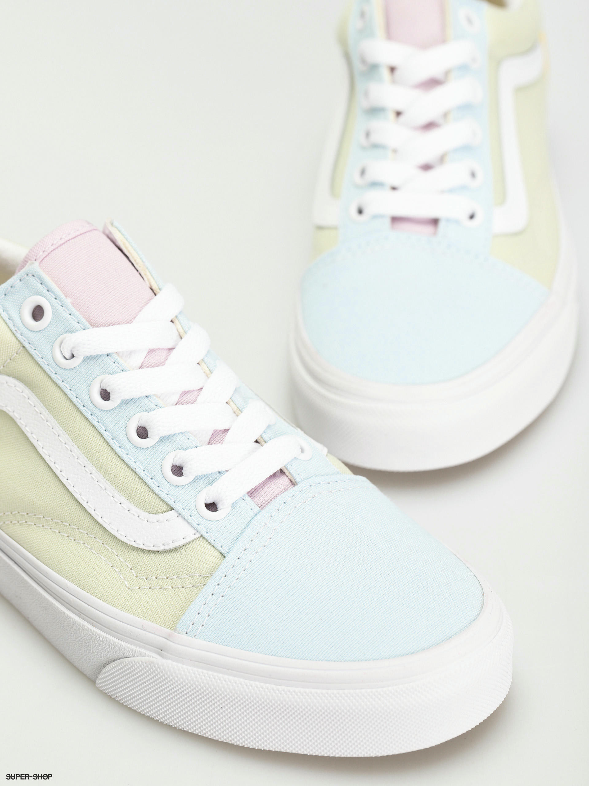 pastel multi true white vans