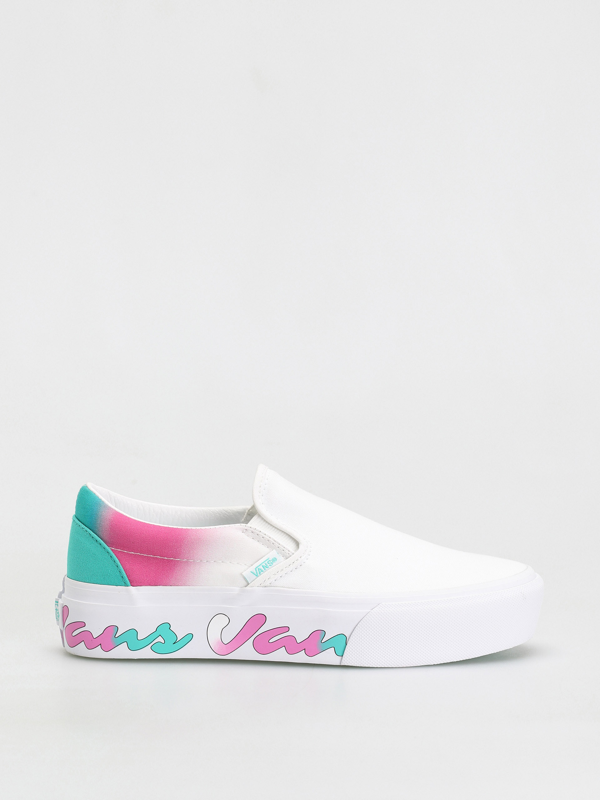 white vans platform slip on