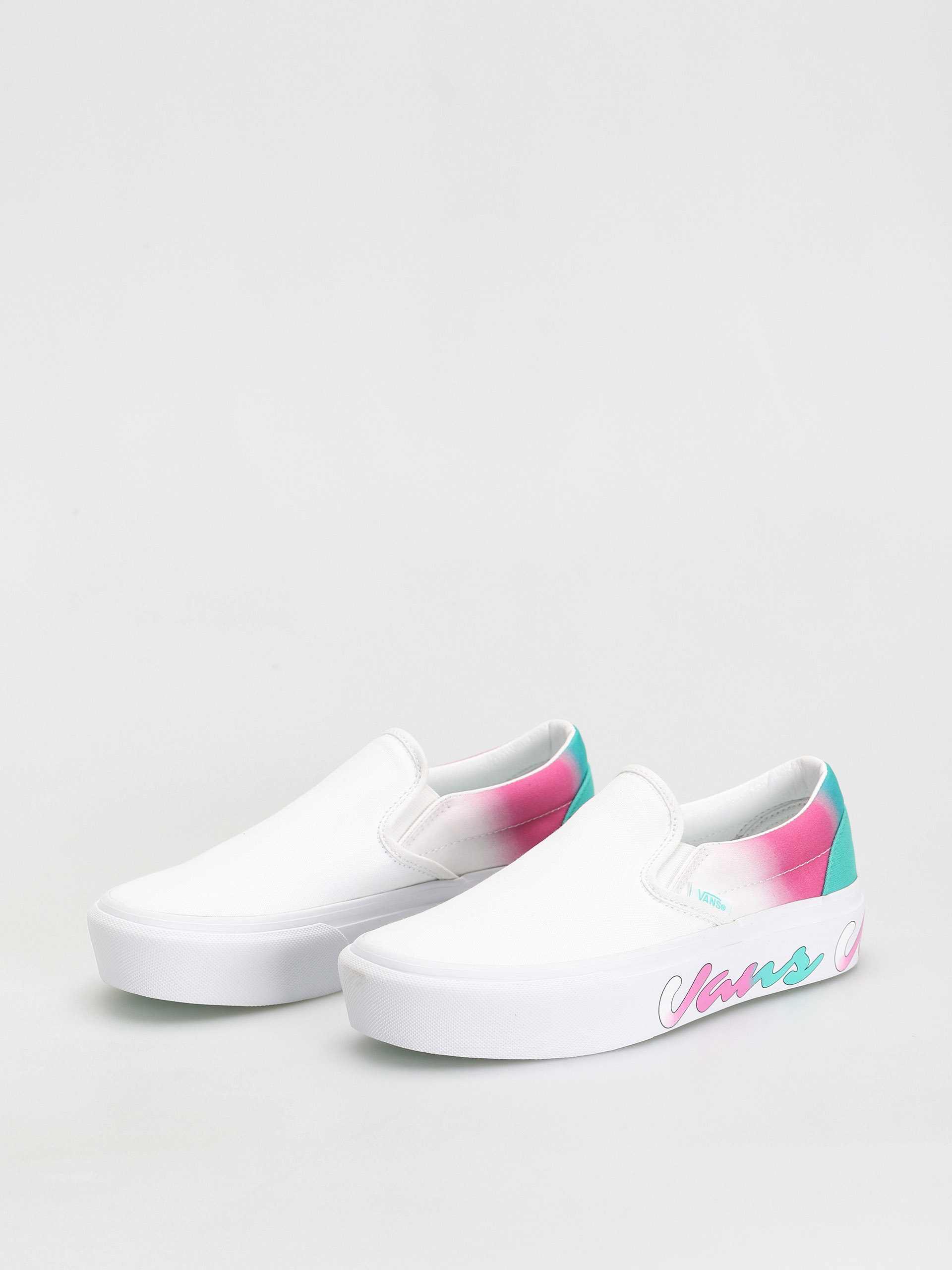 Vans Classic Slip On Platform Schuhe (spring fade/white/true white)
