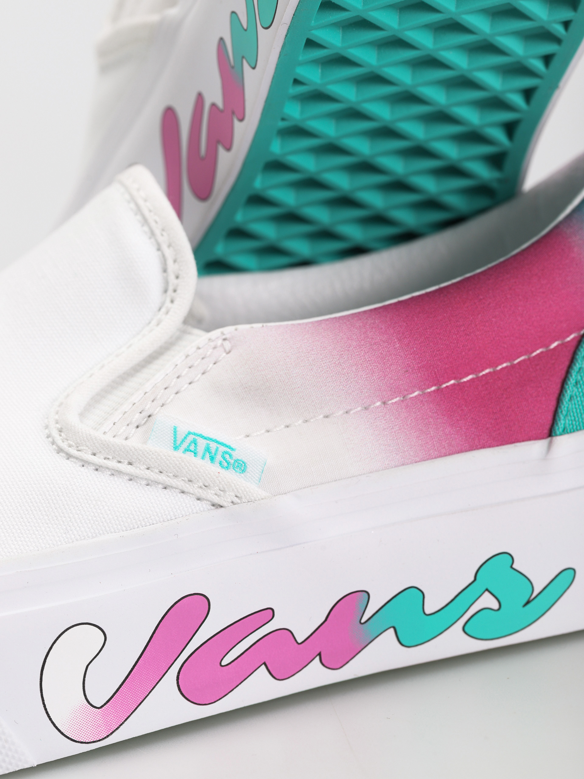 Vans Classic Slip On Platform Schuhe (spring fade/white/true white)