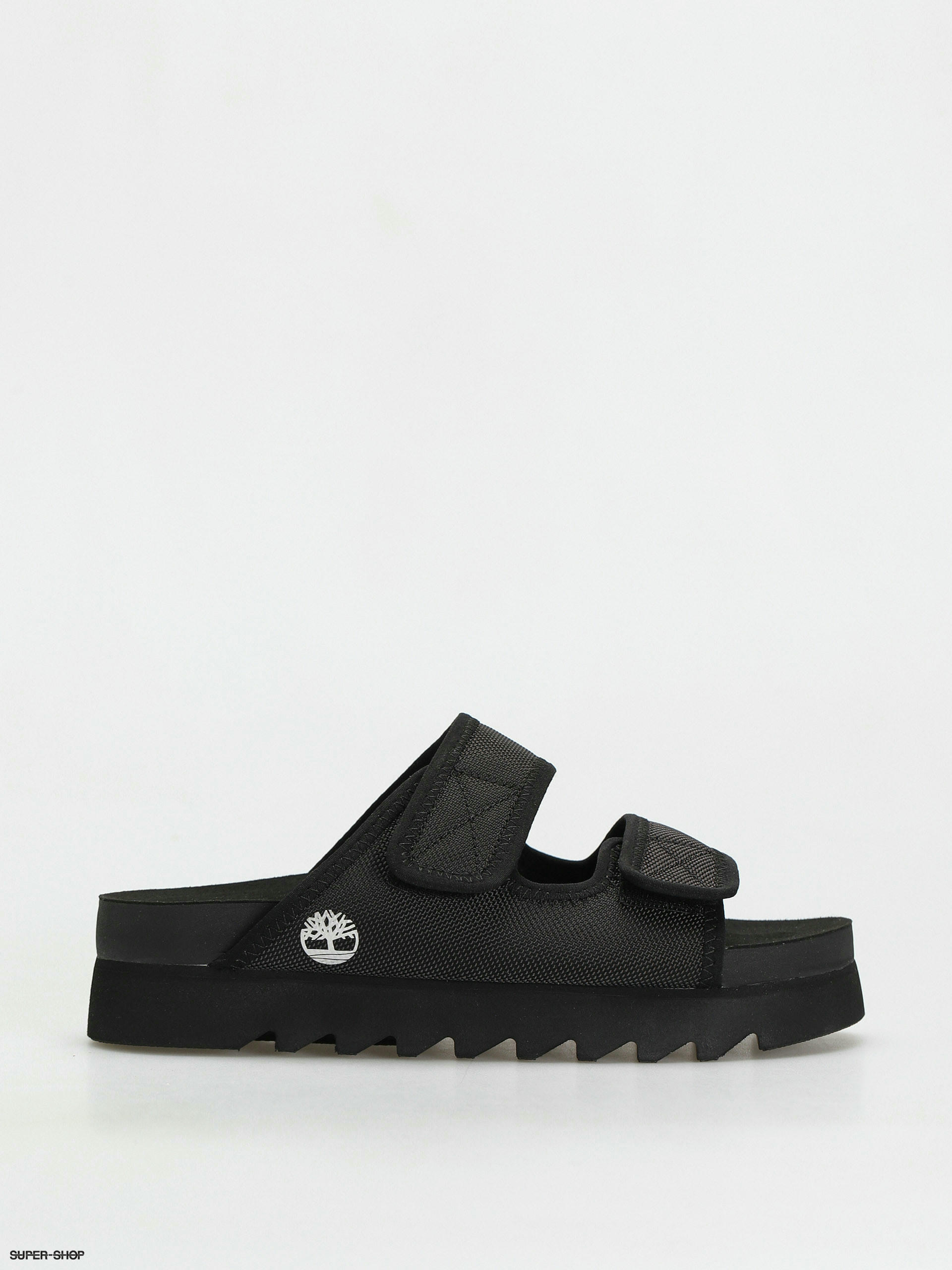 Timberland London Vibe 3 band sandals in black grain | ASOS