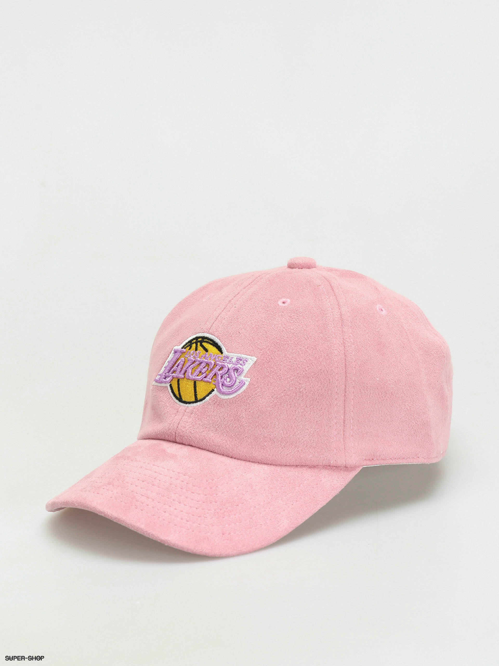 Mitchell & Ness Suede Dad Cap (los angeles lakers pink)