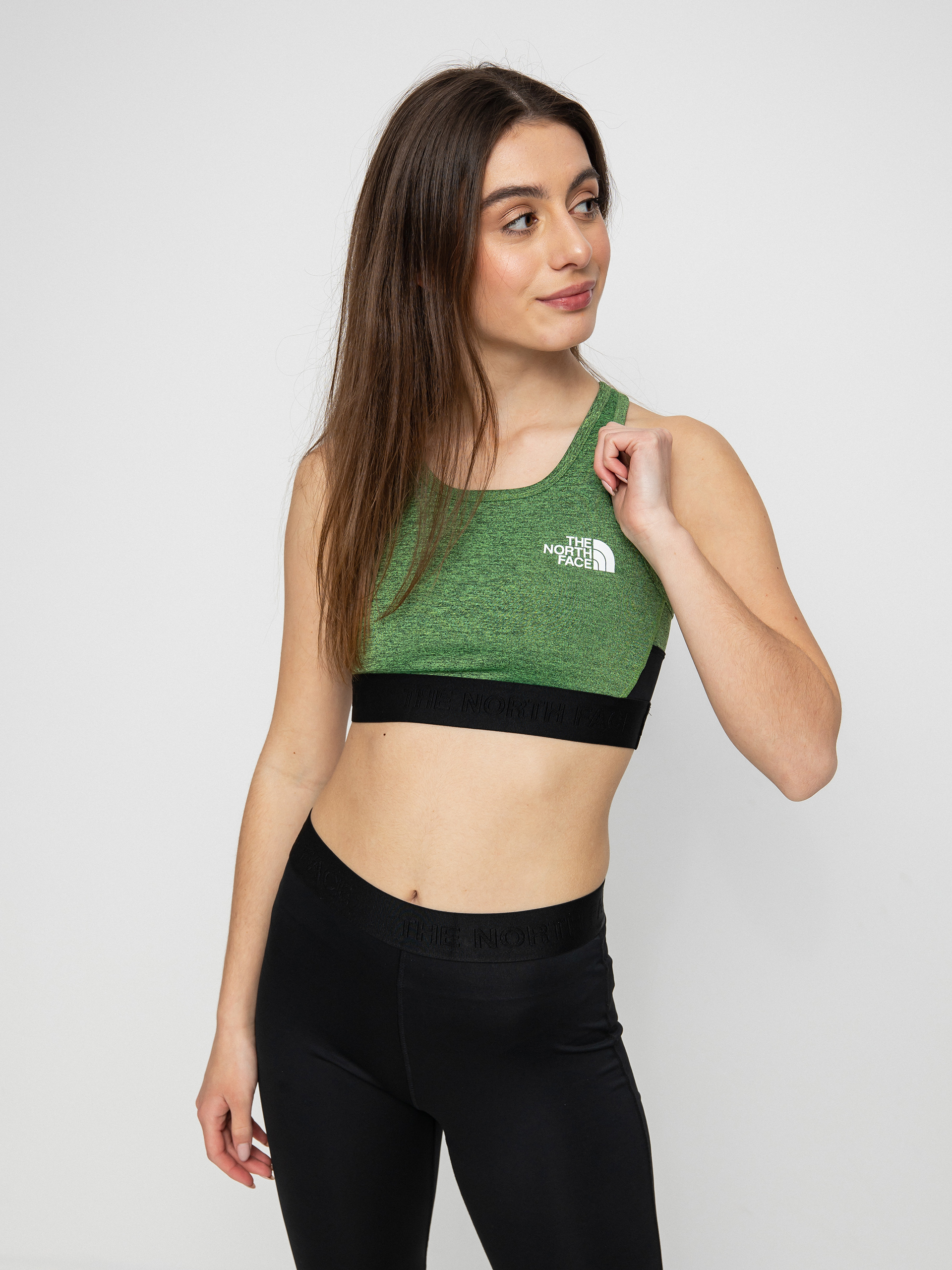 The North Face Stanik sportowy Ma Bra Underwear Wmn (shrpgrnblkhthr/tnfblkhthr)