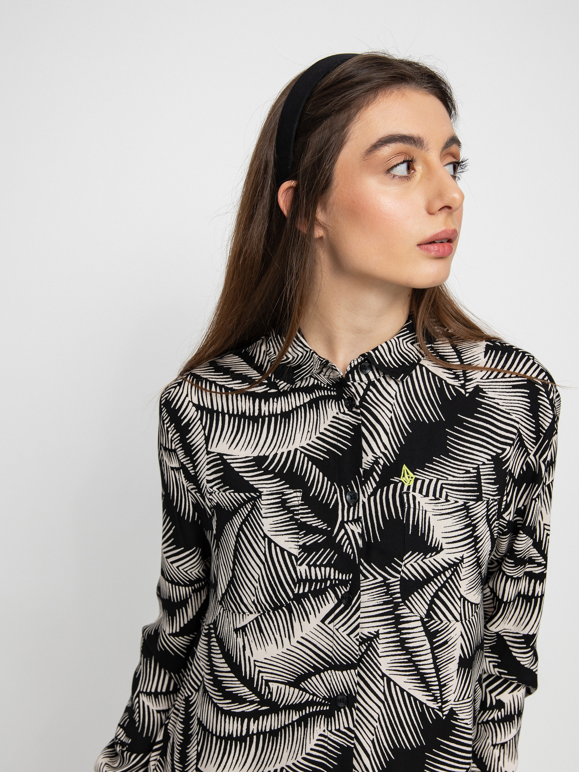 Womens Volcom Stay Palm Romper Overall (black white)