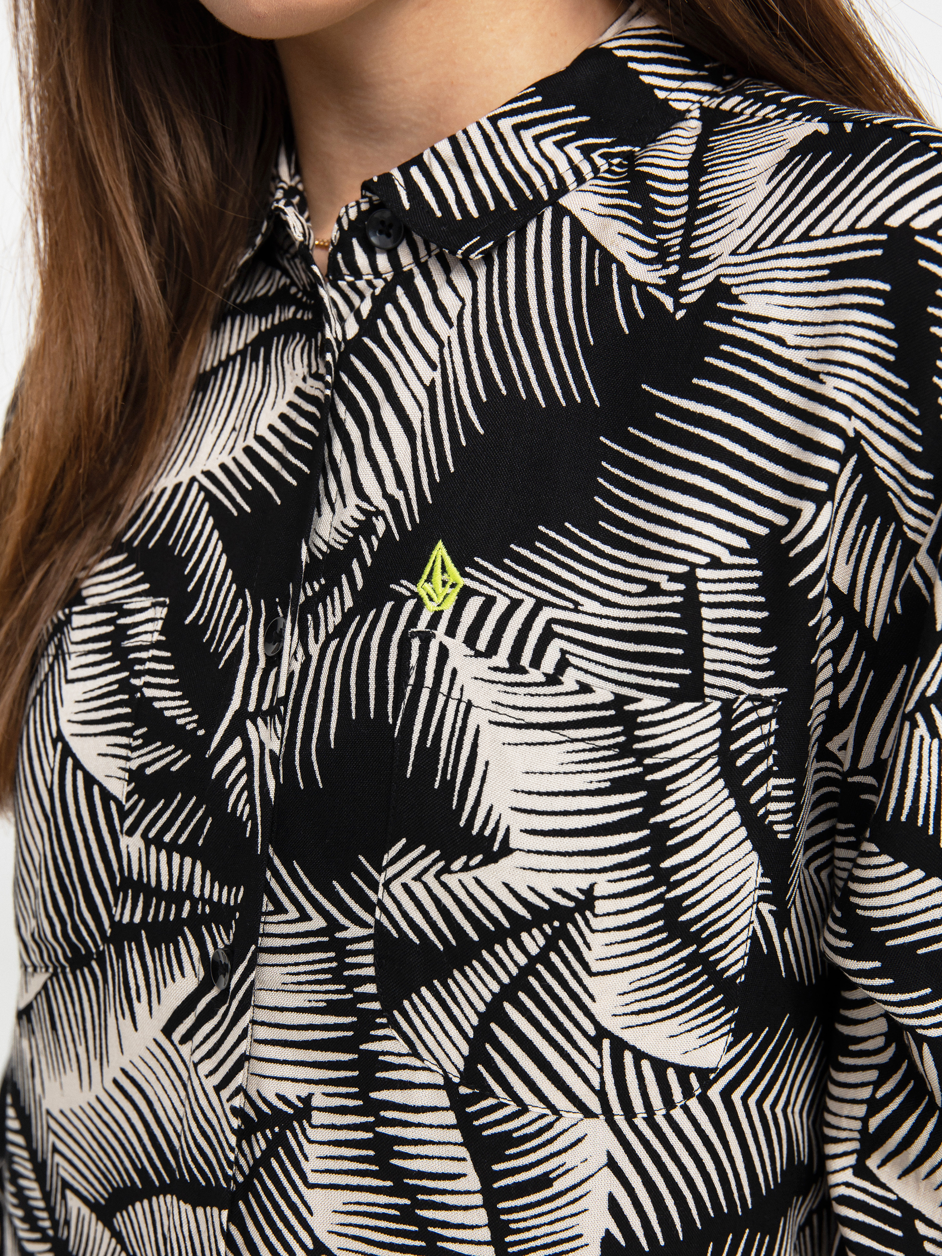 Womens Volcom Stay Palm Romper Overall (black white)