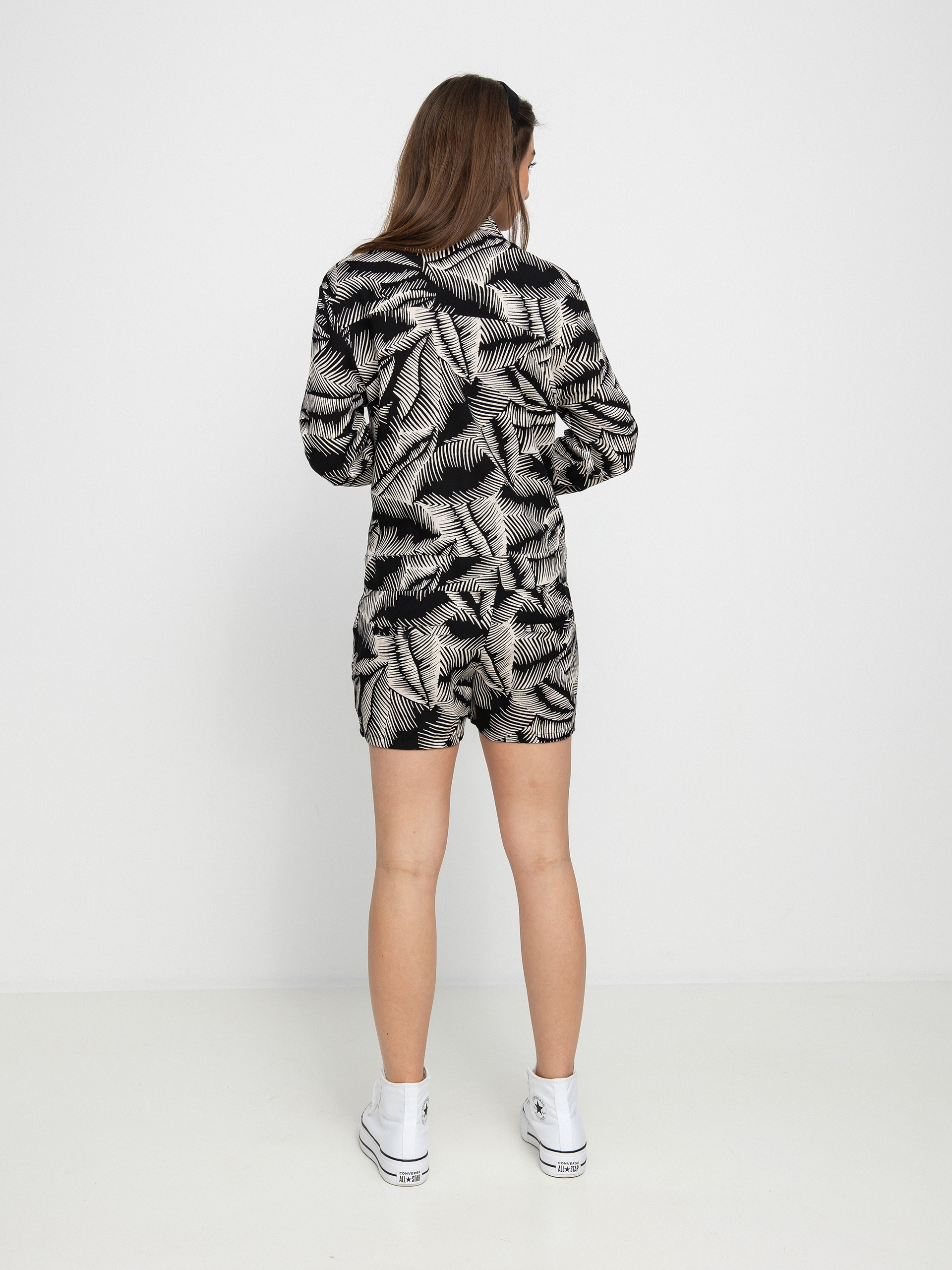 Womens Volcom Stay Palm Romper Overall (black white)
