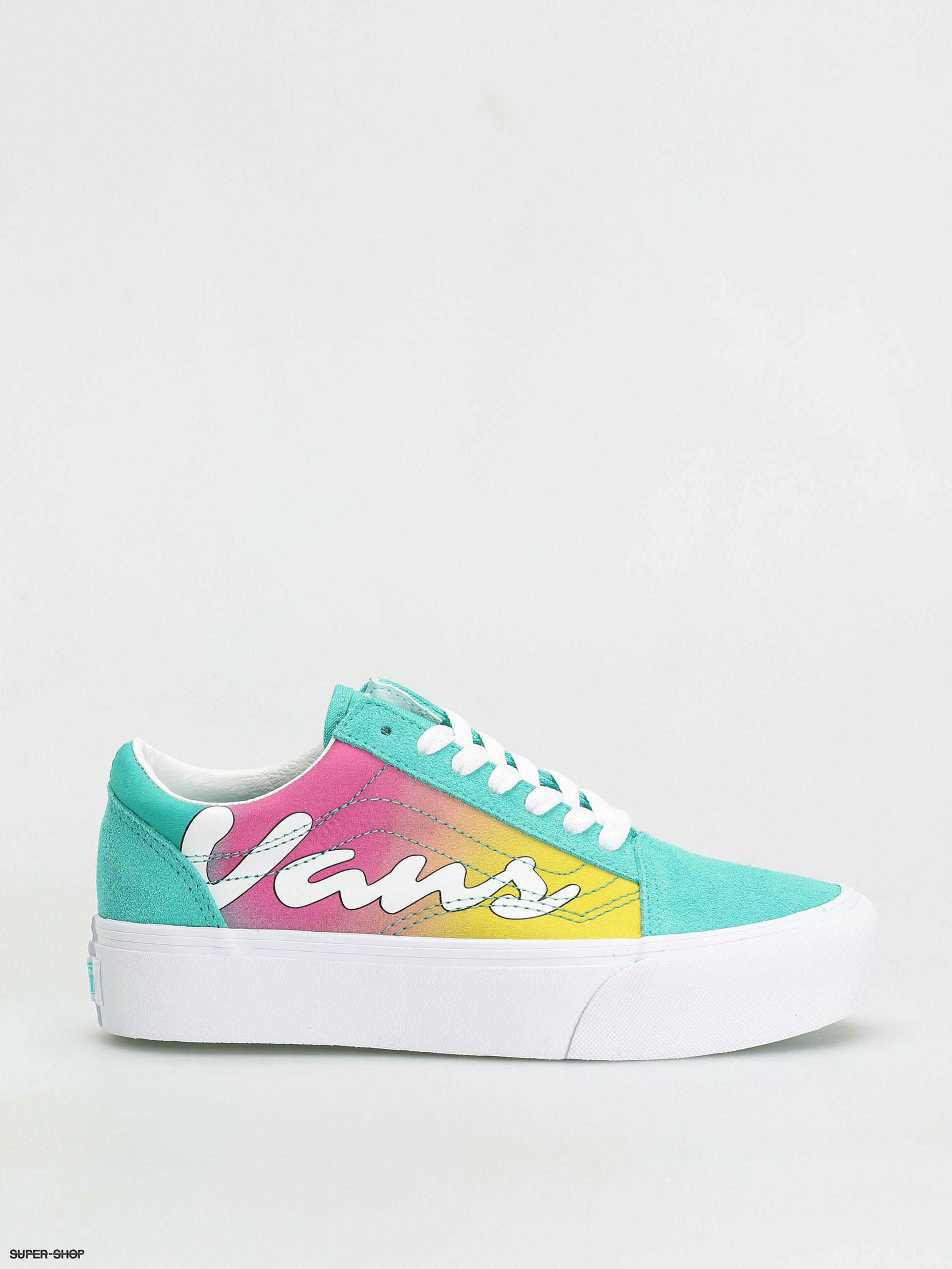 Vans Old Skool Platform Shoes multicolor spring fade atlantis true white