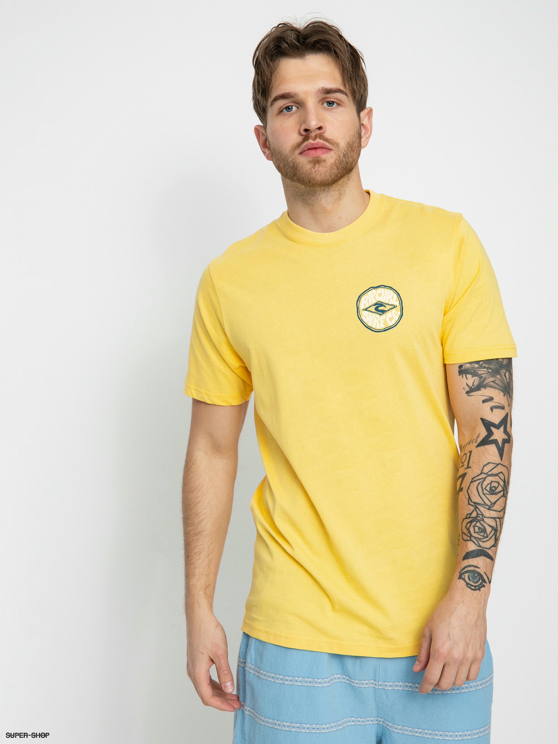 yellow rip curl t shirt