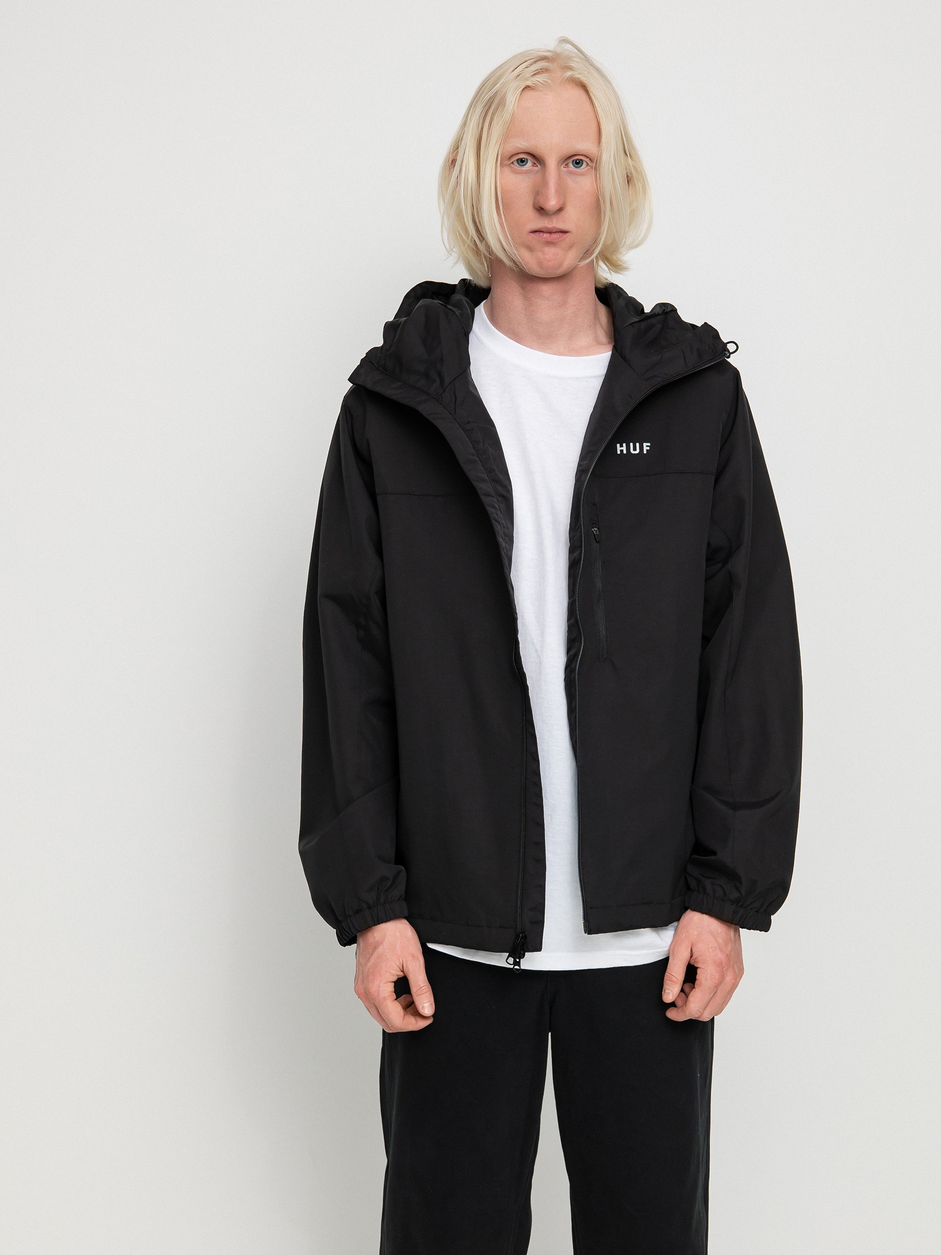 HUF Essentials Zip Standard Shell Jacket (black)