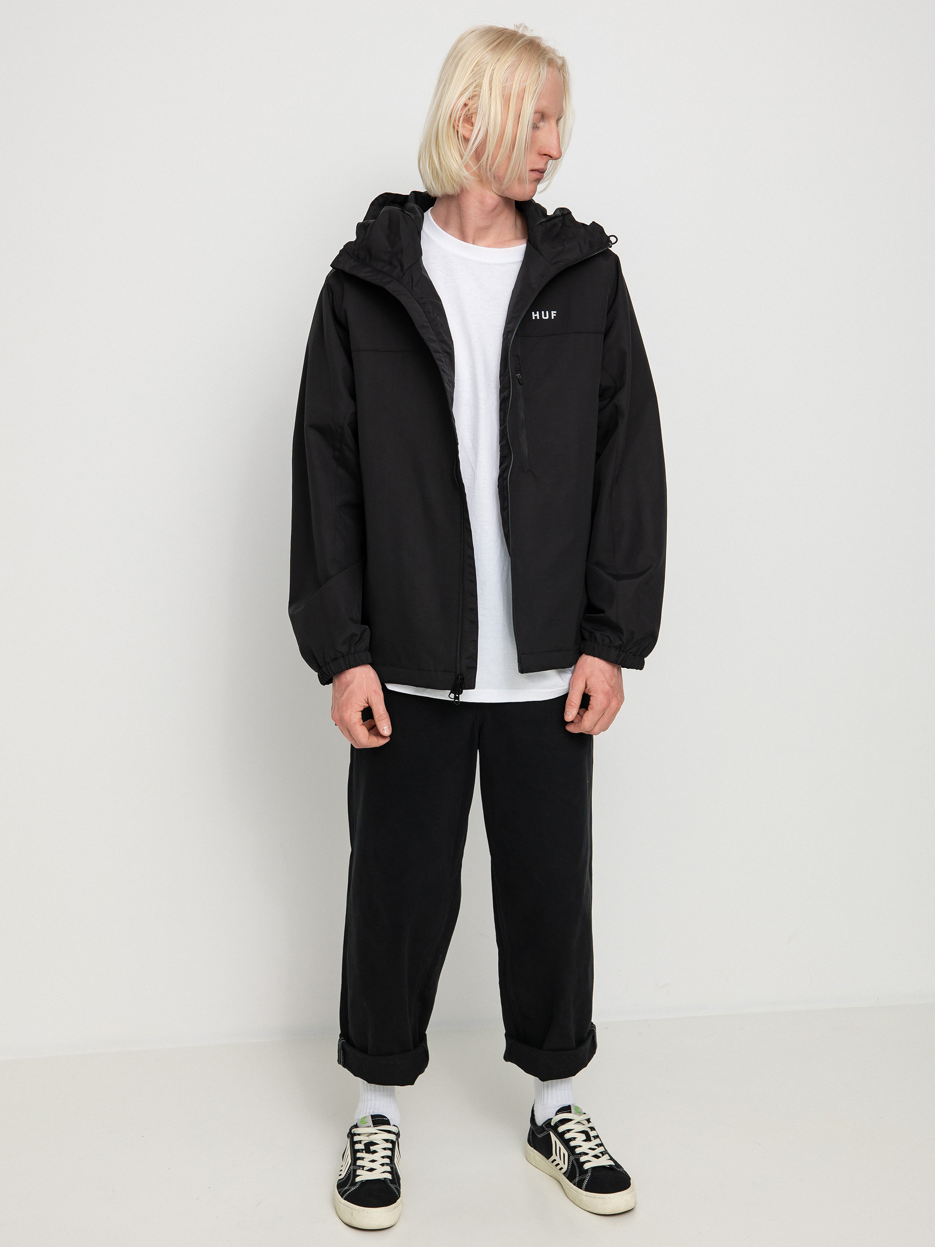 HUF Essentials Zip Standard Shell Jacket (black)