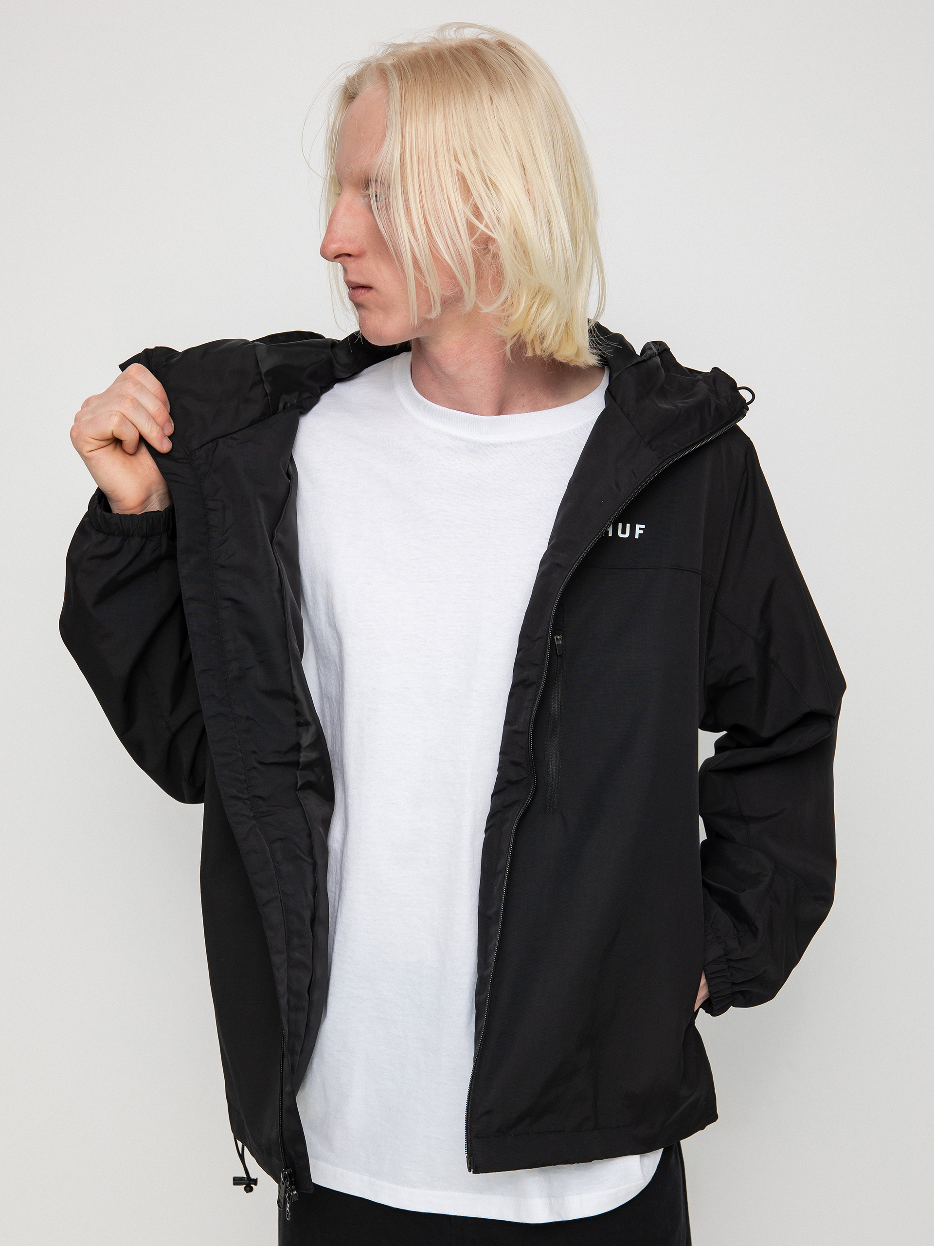 HUF Essentials Zip Standard Shell Jacket (black)