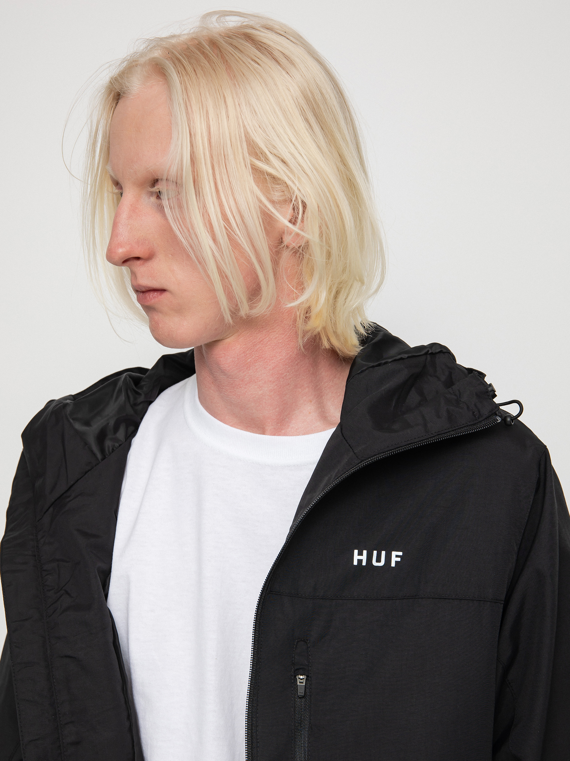 HUF Essentials Zip Standard Shell Jacket (black)