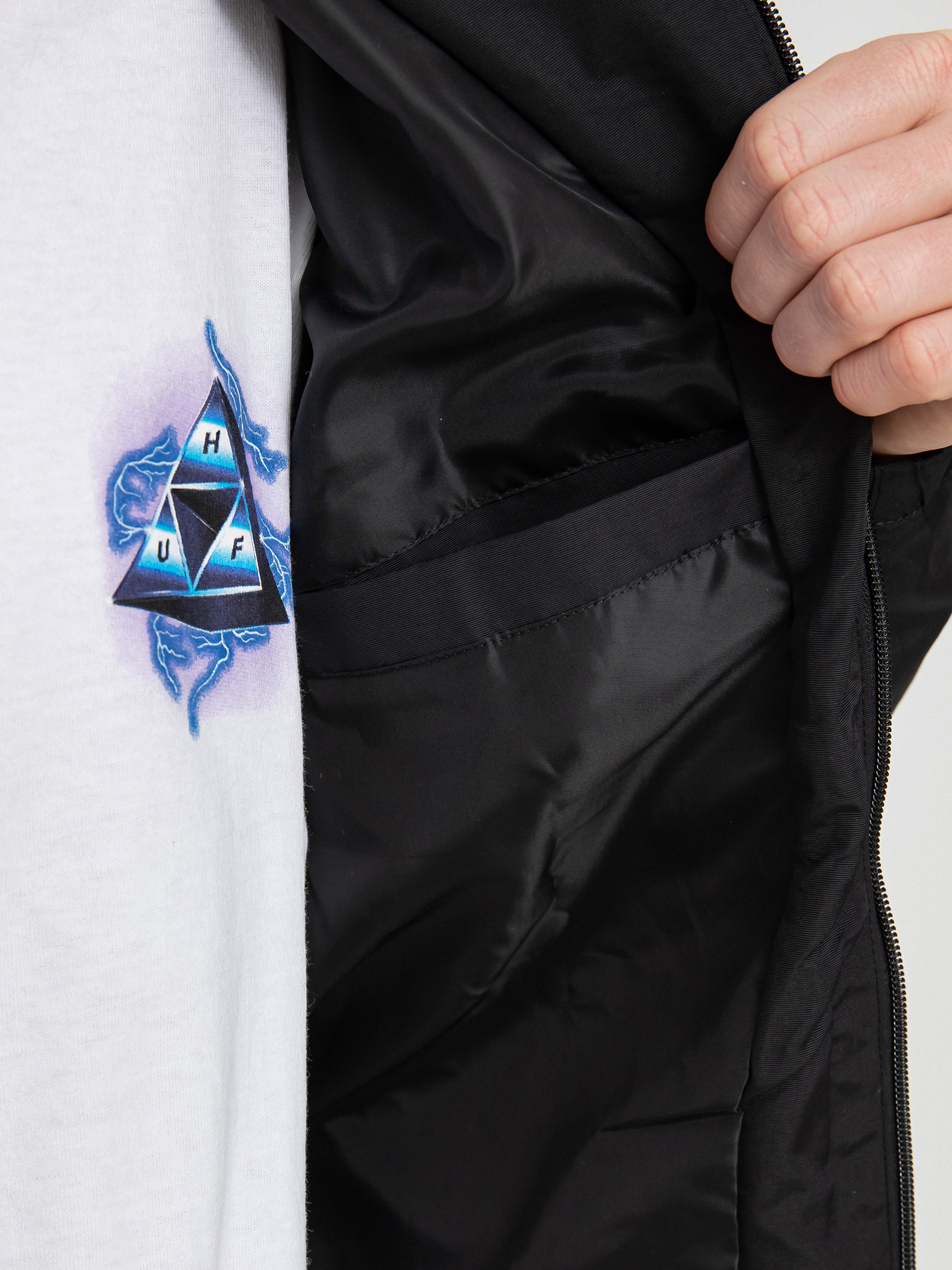 HUF Essentials Zip Standard Shell Jacket (black)