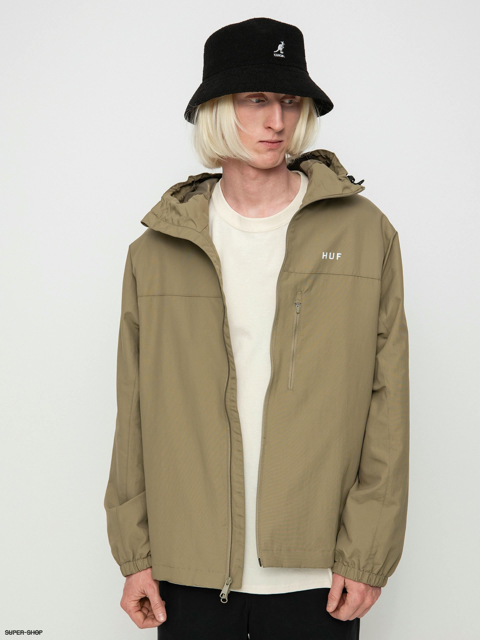 HUF Essentials Zip Standard Shell Jacket (khaki)