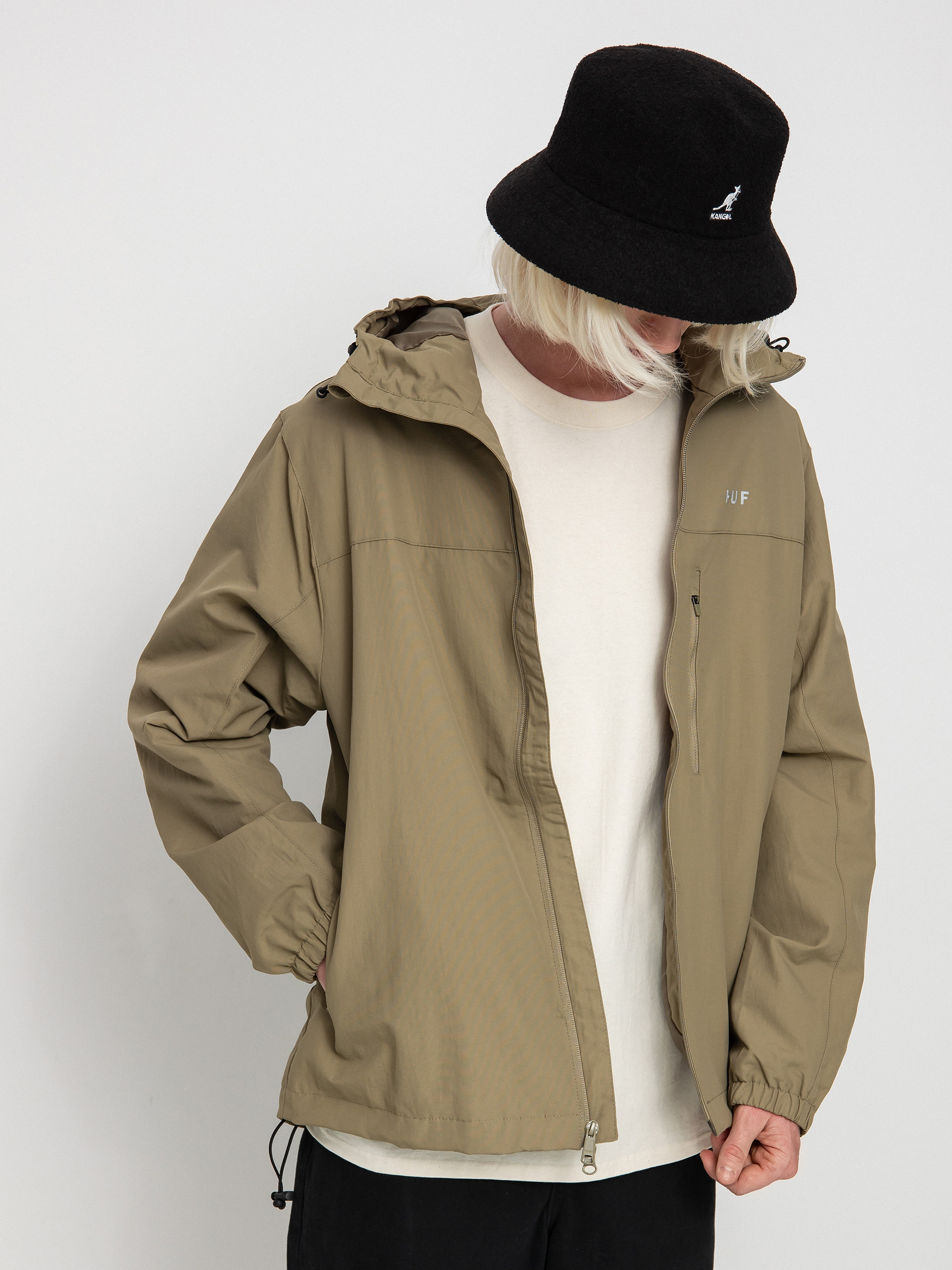HUF Essentials Zip Standard Shell Jacket - beige (khaki)